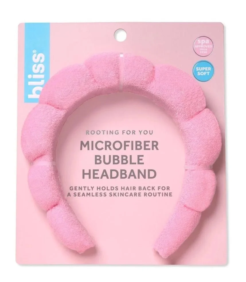 Bliss microfiber pink bubble spa headband