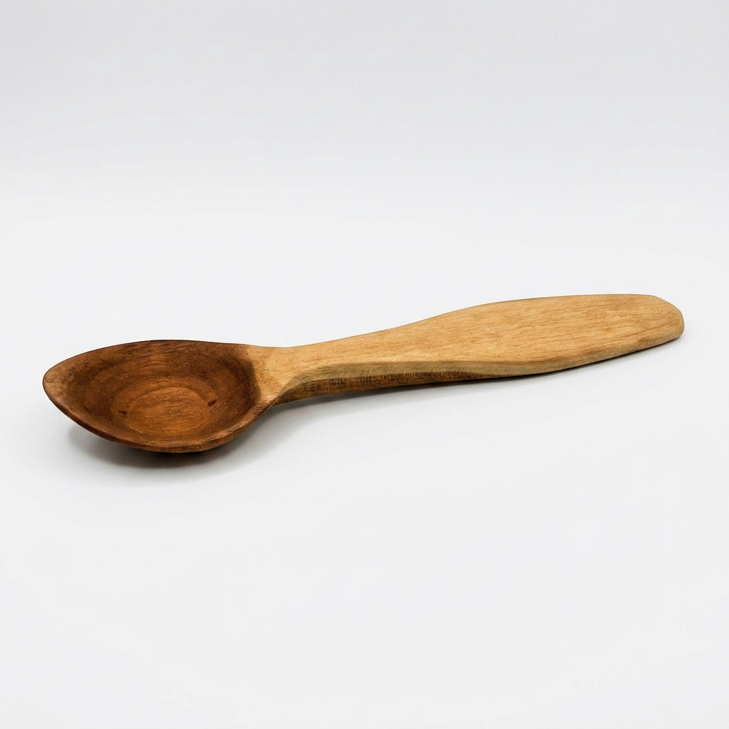 Eating Spoon in Cherry; with rare natural handle accent