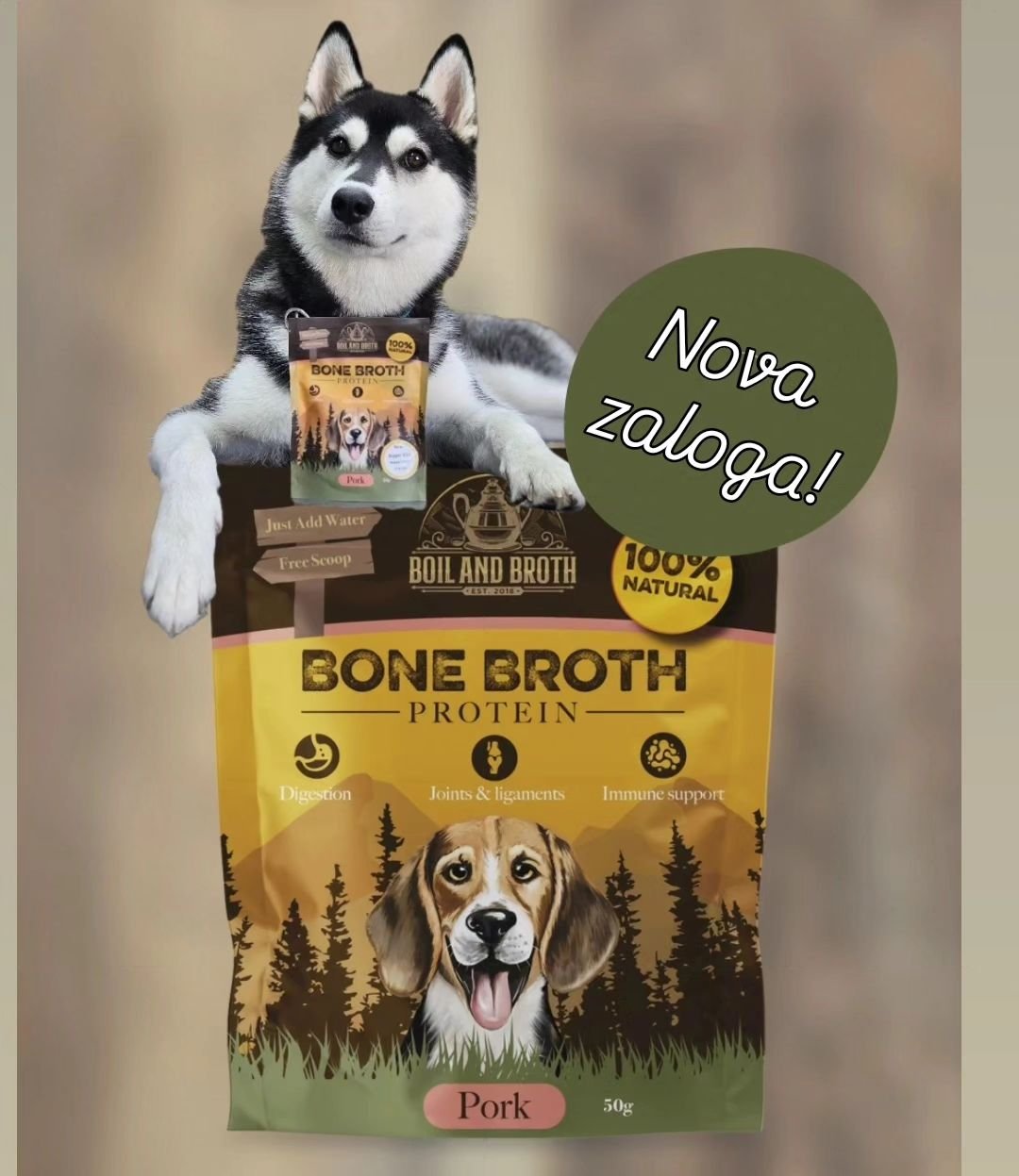 Ponovno na zalogi juhice Boil&amp;Broth v novem dizajnu. 🤩
Vec info na www.fairytails.si 
#pasjilajf #hranazapse #kuzkogram #kjutkuza #dogsofslovenia #husky #dogloversclub