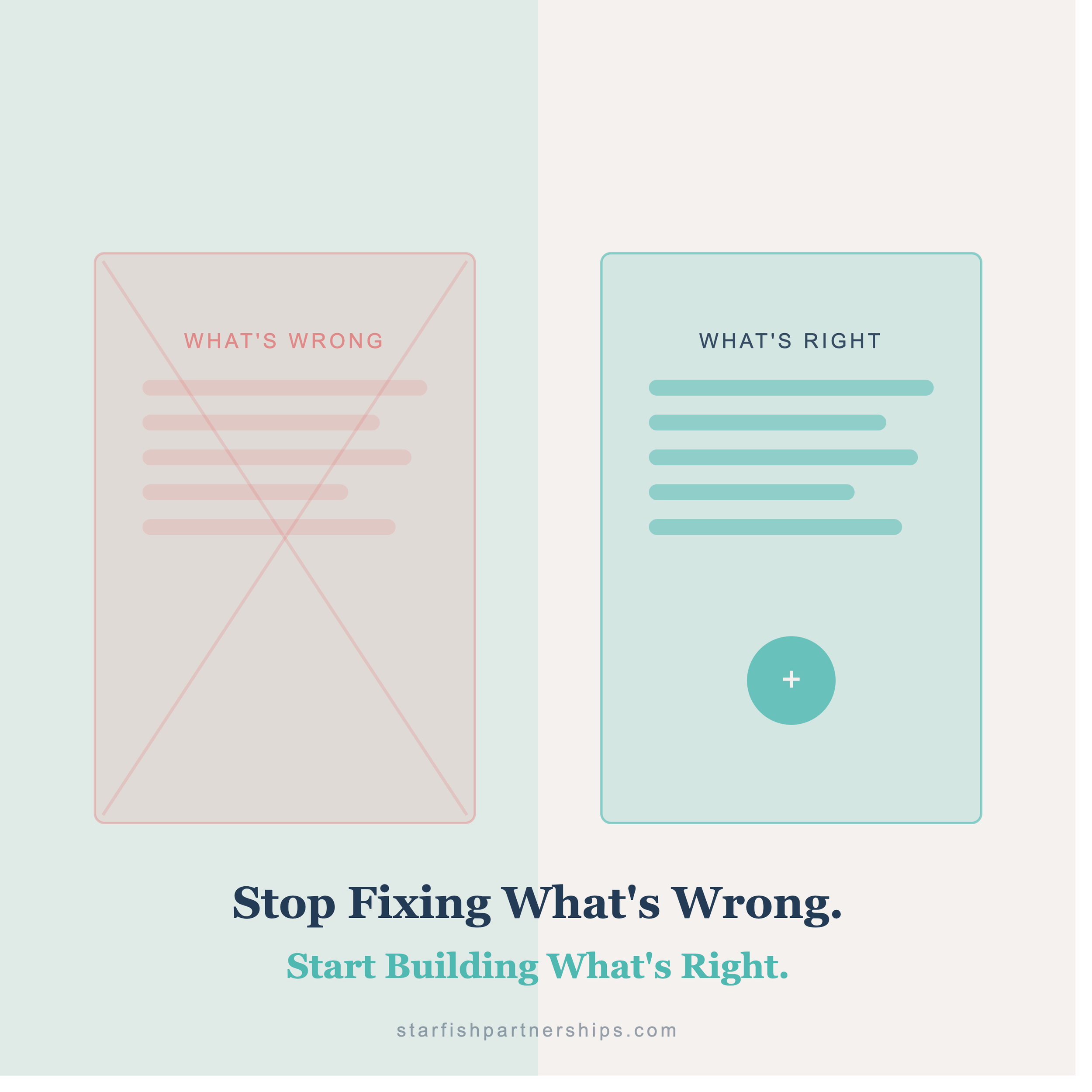 Stop Fixing What’s Wrong. Start Building What’s Right.