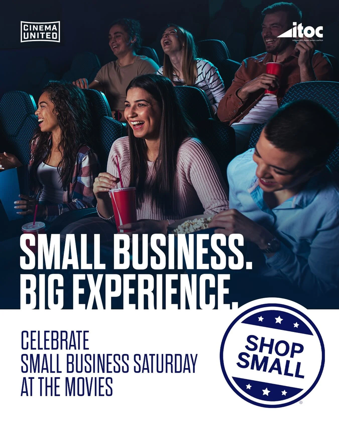 Don't forget that some of your favorite small businesses are MOVIE THEATERS! Celebrate #SmallBusinessSaturday at your favorite cinema. 🎥