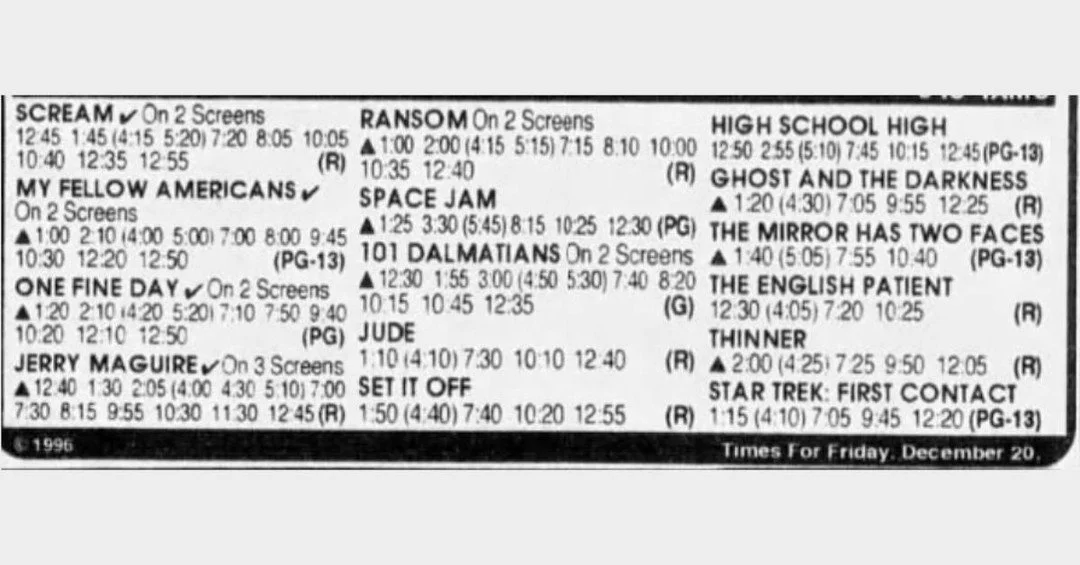 30 years ago (give or take a few months), Wes Craven's #Scream hit theaters, just one of five new wide releases all hitting theaters on the weekend of December 20, 1996. And yet, with the seventh installment hitting theaters tonight, I think it's saf
