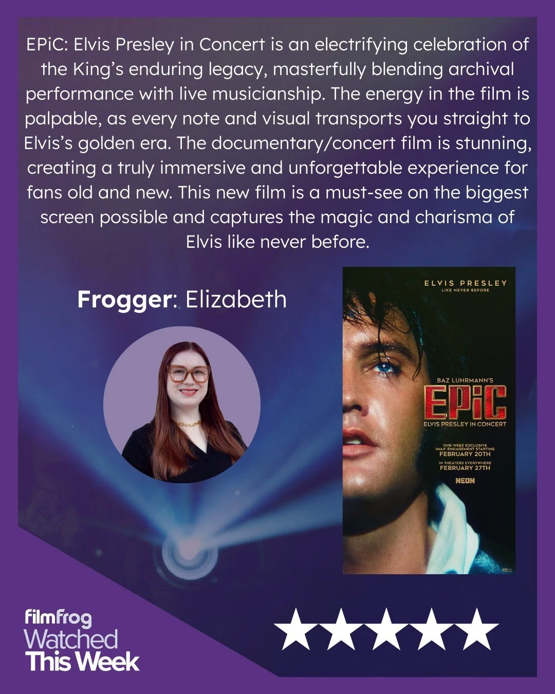 Even though @bazluhrmann's 2022 biopic spanned Elvis's entire life and was nominated for multiple Oscars, the stylish and eccentric director wasn't done yet. Frogger and Elvis superfan Elizabeth checked out his newest concert documentary EPiC: Elvis 