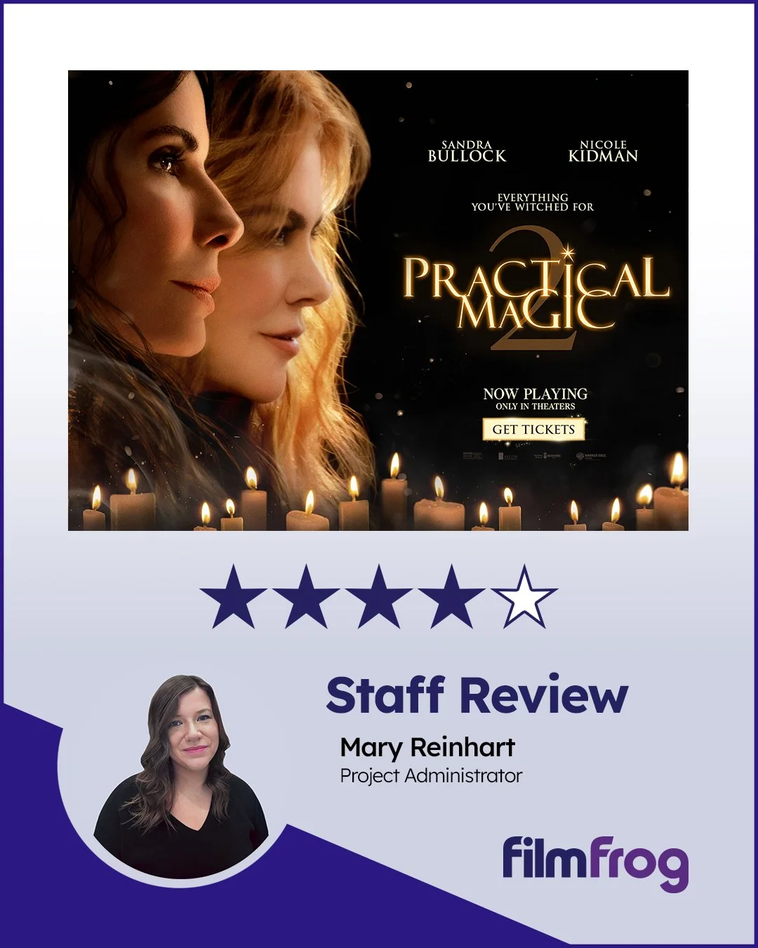 #PracticalMagic2 cast a spell over theaters last weekend, becoming the first film to take the #1 spot at the box office from Spider-Man: Brand New Day, and our Project Administrator Mary found it to be a charming, warm film that more than lives up to