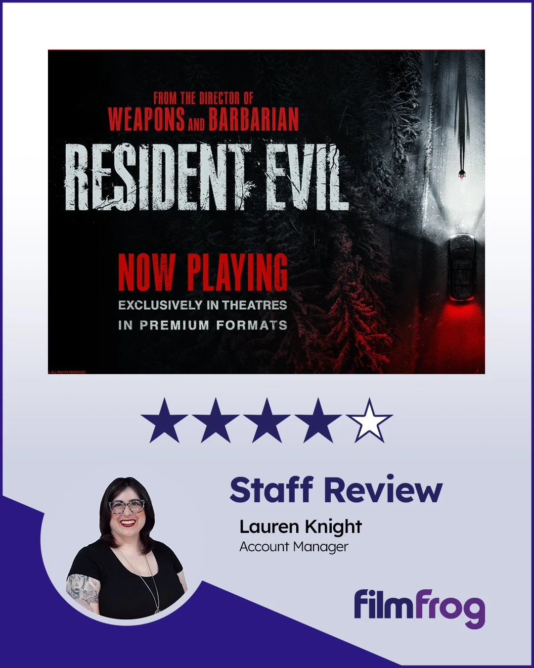 Zach Cregger&rsquo;s new take on the legendary survival horror franchise #ResidentEvil hit theaters this past weekend, and our Account Manager Lauren thought the film was an absolutely exhilarating thrill ride. It might not have the same vibe as prev