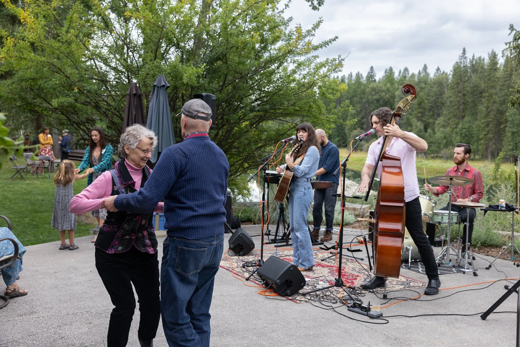 Soiree guests dancing to Jessie Thoreson and the Crown Fire at the Nest in Ferndale