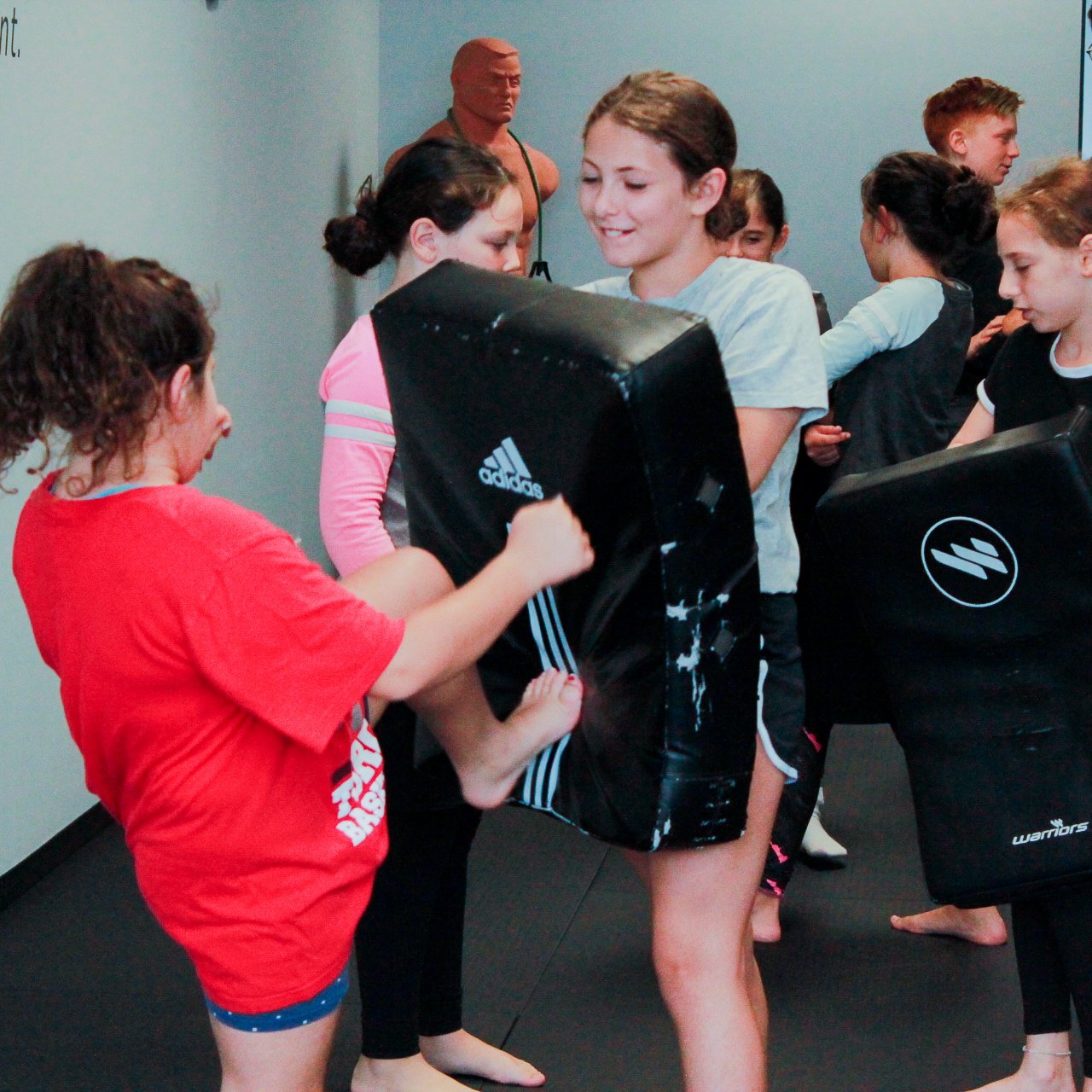Girls learning self defence