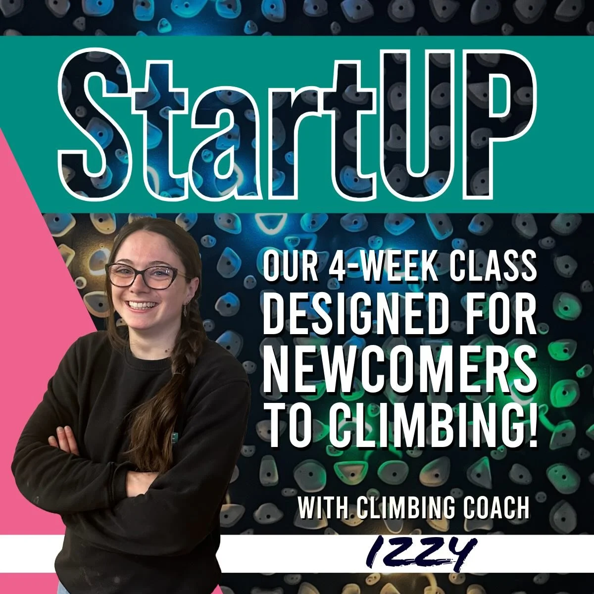 StartUP (with coach IZZY) is our 4-session bouldering class for newcomers to the sport!
.
In StartUP you will:
➡️ learn the essential climbing techniques
➡️ conquer common fears related to bouldering and falling ➡️ receive instruction from an experie
