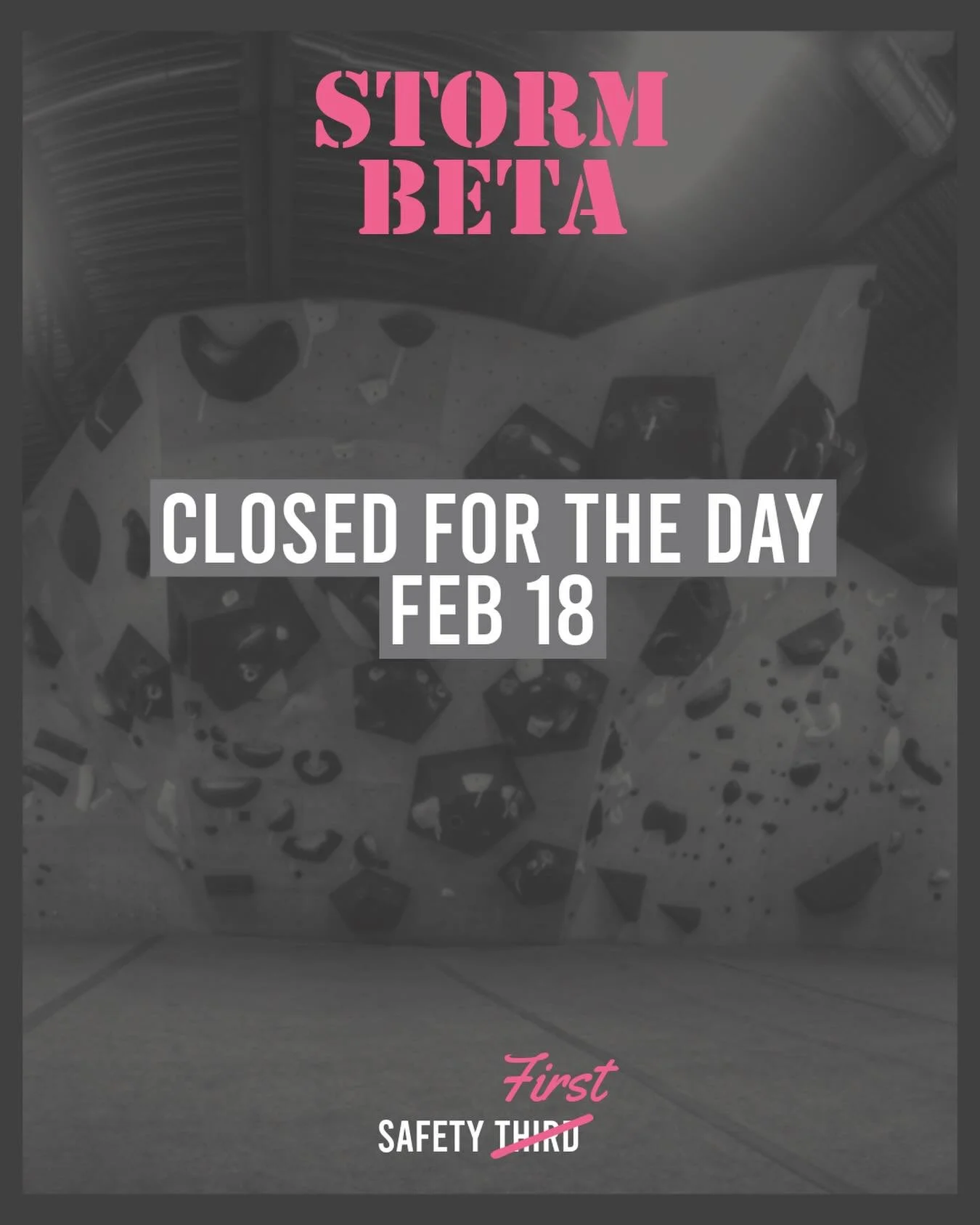 The mall and the bus are taking a snow day, so honour demands we must close as well.

Stay safe coffee lovers and boulder warriors - enjoy the snow day!