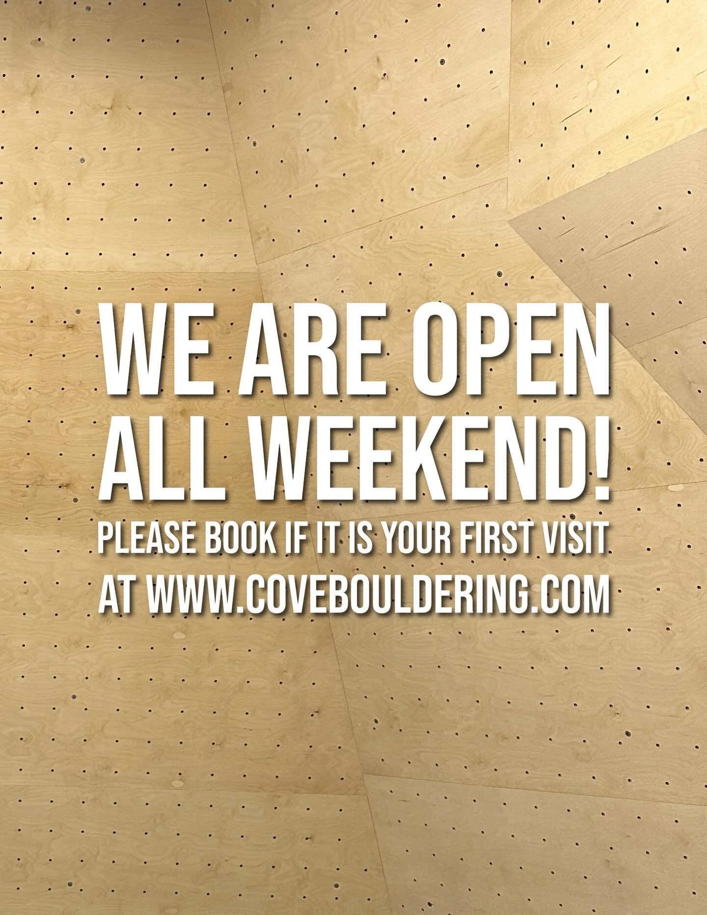 Open tomorrow through Monday!
Please book online if you are coming in for your first climbing visit!