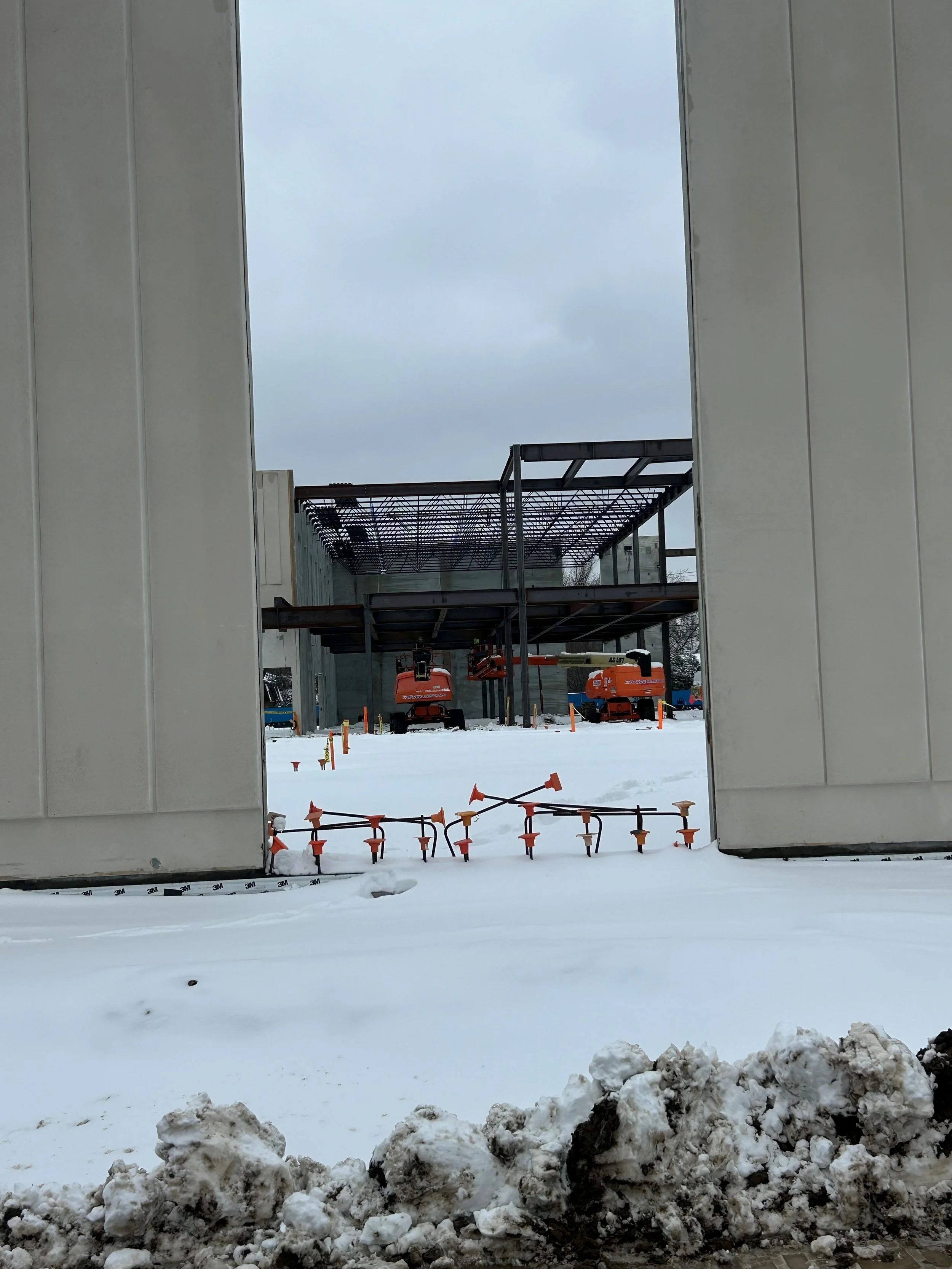 February 20, 2026: Walls and structural steel going in.