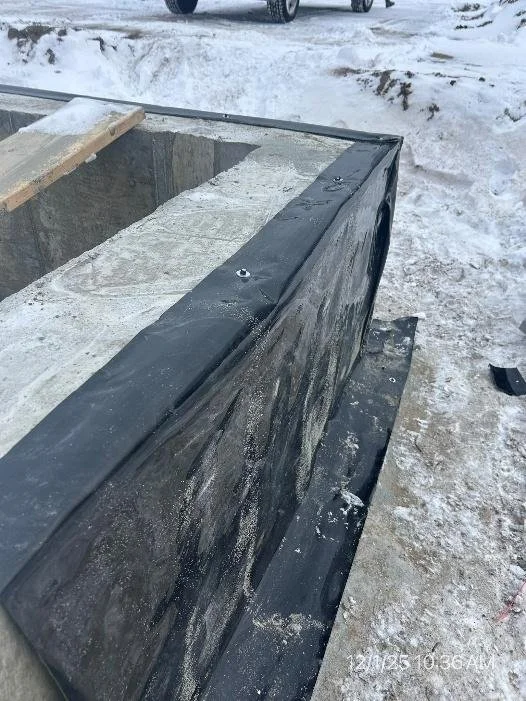 Dec. 1, 2025: New concrete with waterproofing.