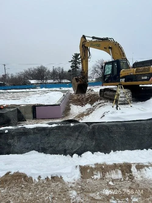 Dec. 2, 2025: Backfilling footings.