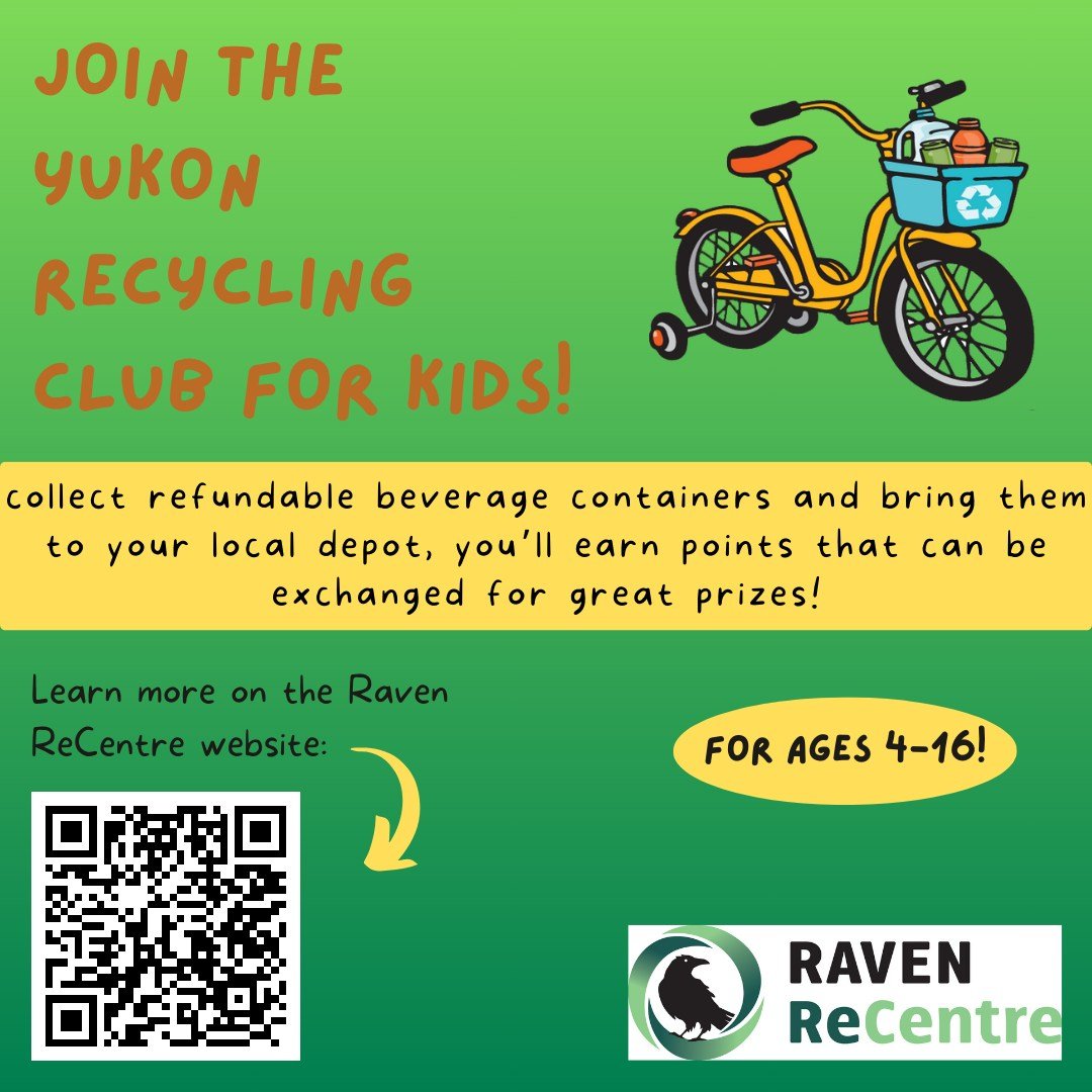 Hey folks! The Recycling Club For Kids is starting up again! Bring in your beverage containers to recycle, earn points, and exchange them for sweet prizes! For ages 4-16. 

Visit https://www.ravenrecentre.org/recycling-club to learn more and register
