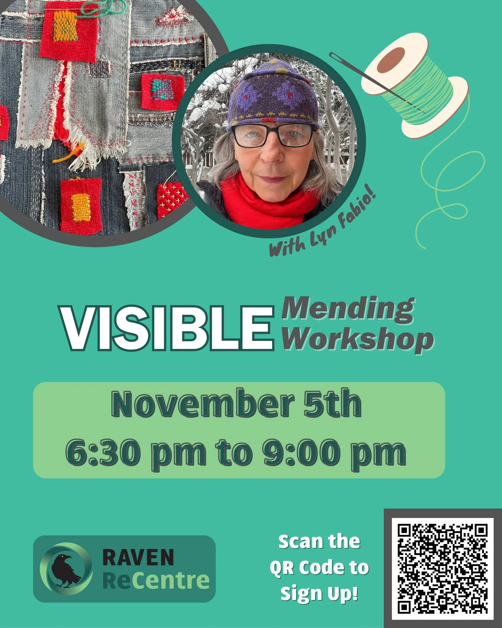 Good morning folks! We're back with another workshop! 
Come and join us as we let Lyn Fabio, our local mixed-media artist, lead us in a Visible Mending workshop 🧶.
Learn how to repair, add flair and extend the life of clothing you love 💕.
Sign u