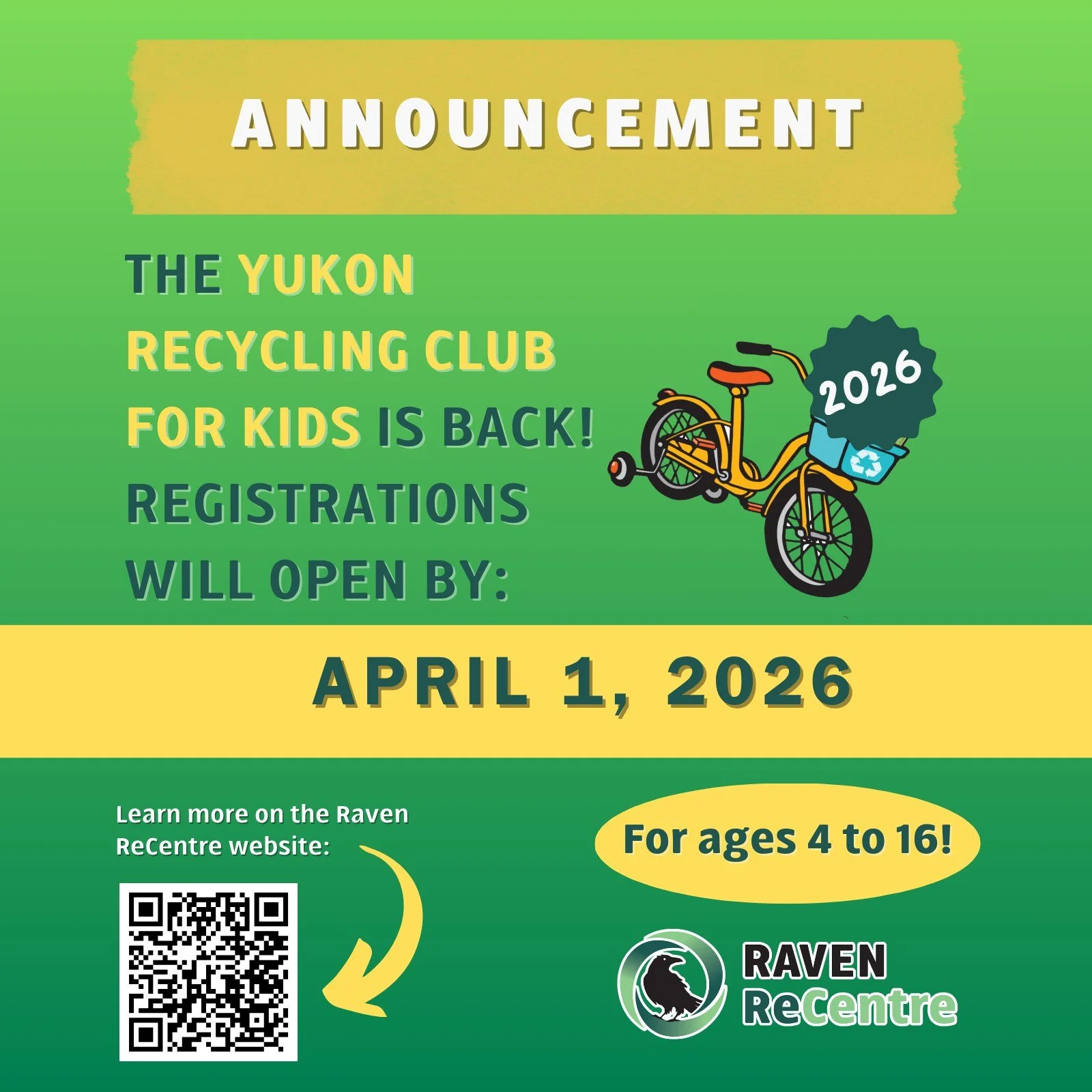 Just your daily reminder that the Yukon Recycling Club for Kids is back on and you can start collecting points 💅.

Same as last year, just provide your number to our staff at the depot and they'll have your points collected.

Stay tuned, we'll be un