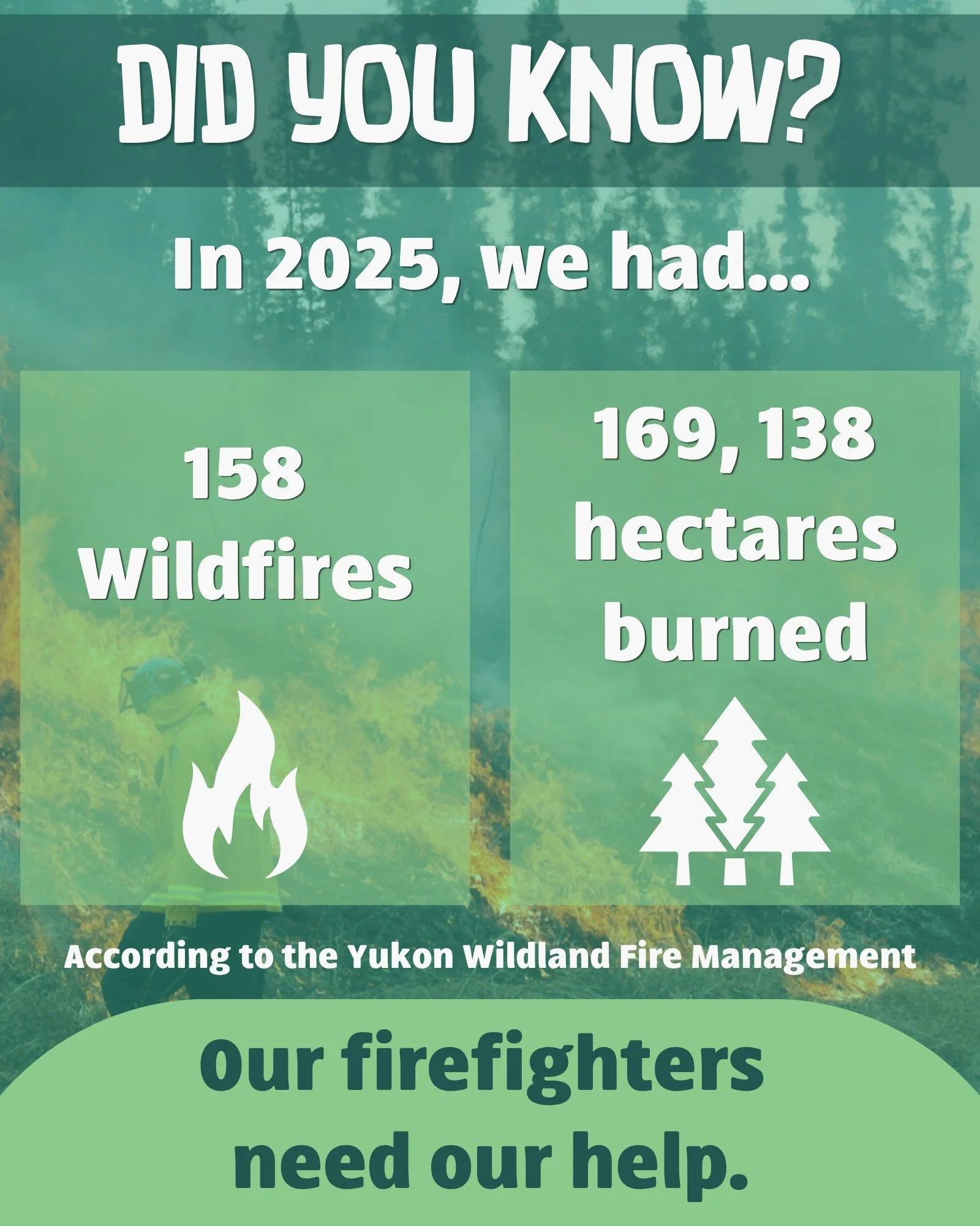 Last year, 2025, was a fiercely eventful one for our firefighters, involving heavy wildfires across hectares of land.

Every effort counts. One way to help our firefighters is to firesmart your homes.

Join Raven ReCentre, the City of Whitehorse, and