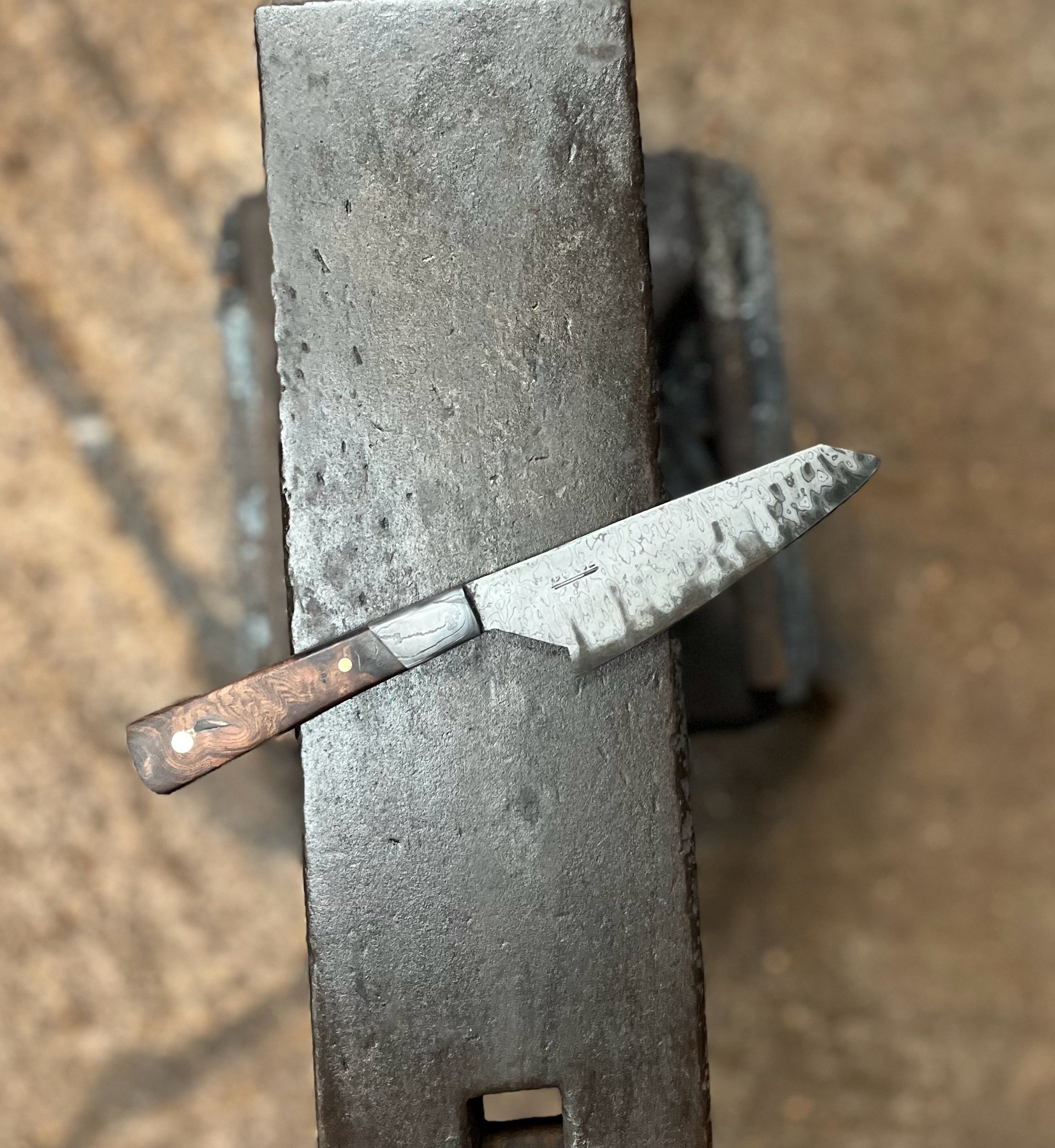 Ready to ship - 12cm Petty With Elm Burl Handle And Walnut Guard