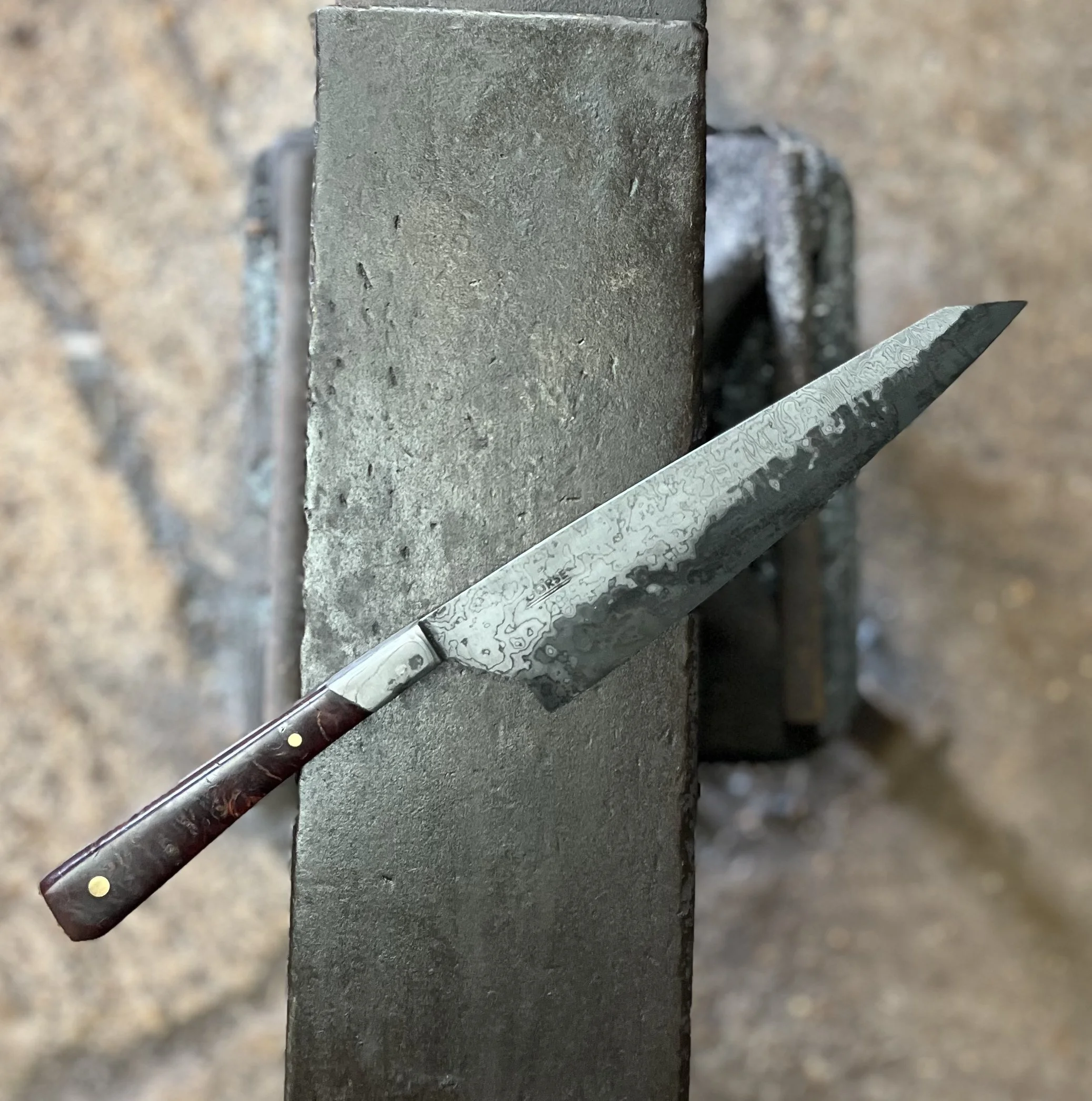 Ready to ship - 20cm Gyuto With Red Maple Handle And Walnut Guard