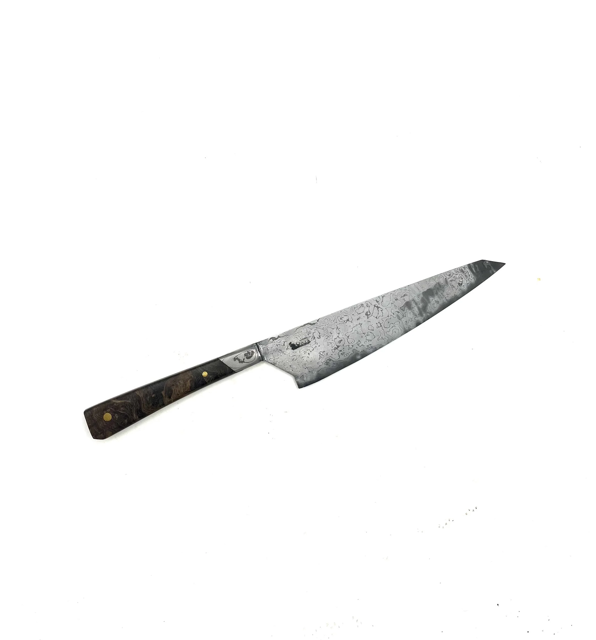 Ready to ship - 20cm Gyuto With Ash Burl Handle And Walnut Guard