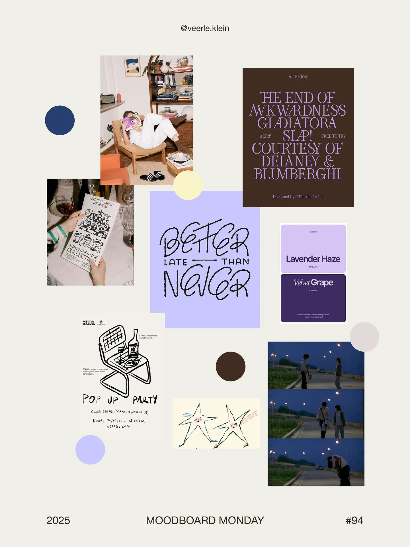 Moodboard Monday 🫧

Purple &amp; blues alongside funky handlettering &mdash; a perfect November moodboard ☔️🌌

All pictures from Pinterest, makers are credited when found.

Credits:
@magda.march
@bendito.mockup
@opleroustudio

-

#moodboard #moodbo