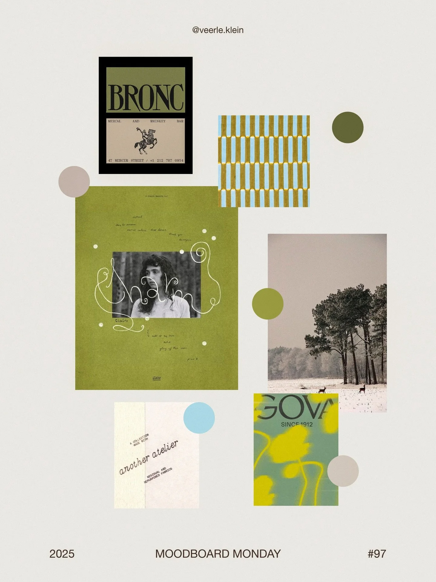 First Moodboard Monday of 2026 🫧

Starting off the year with some fresh green tones &amp; minimal yet eyecatching typography.

All pictures from Pinterest, makers are credited when found.

Credits:
@auge_d

-
#moodboardmonday #moodboard #graphicdesi