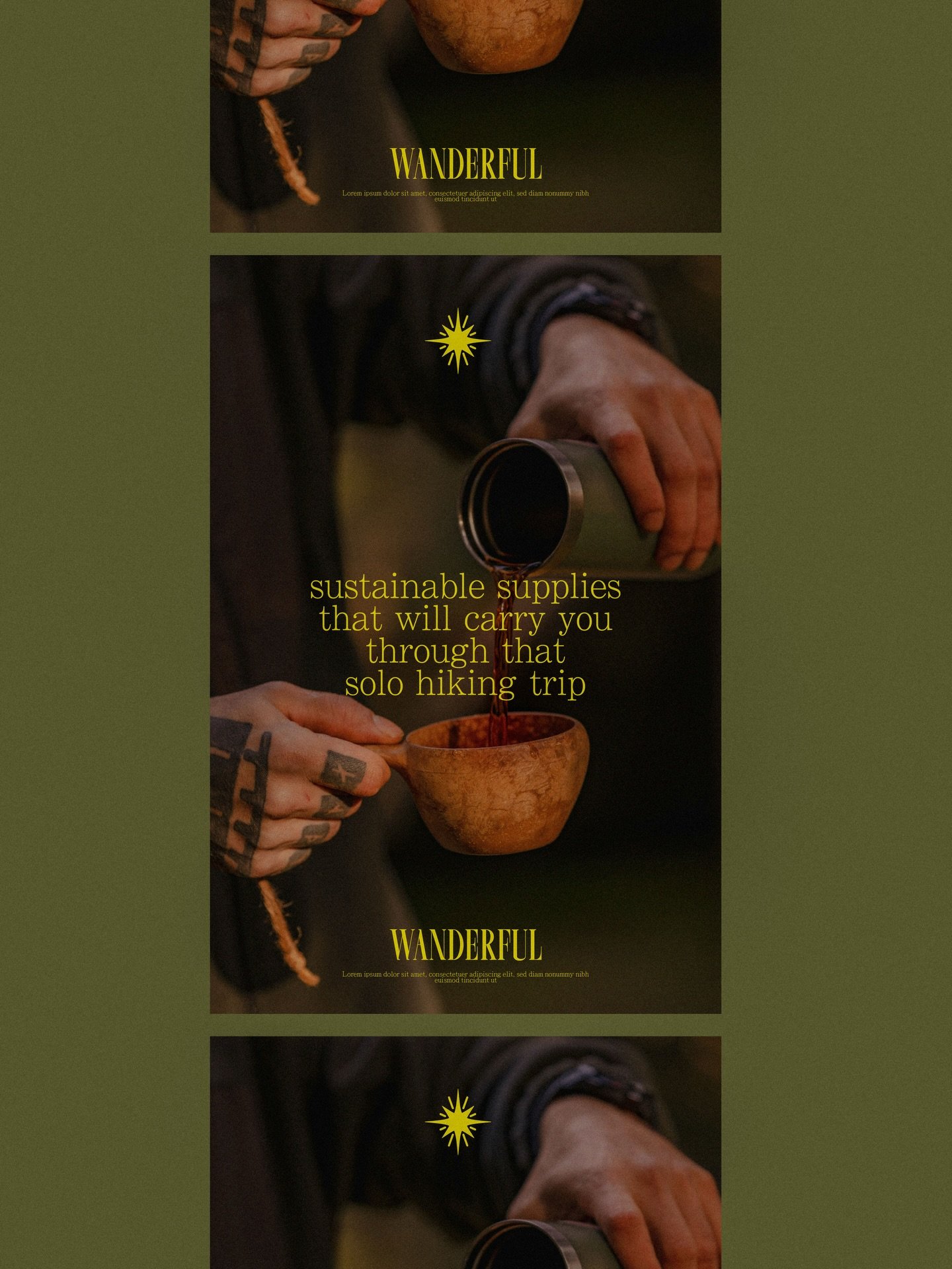 Some final designs for &lsquo;Wanderful&rsquo;, a sustainable outdoor supplies store that&rsquo;s got everything you need for your next camping or hiking trip🌳🏕️🌲

Brief by @briefclub 

-
#passionproject #graphicdesign #brandingdesign #logodesign 