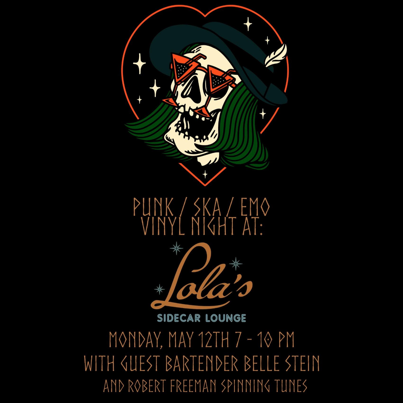 SIDECAR PUNK/SKA/EMO VINYL NIGHT with ROBBIE & BELLE