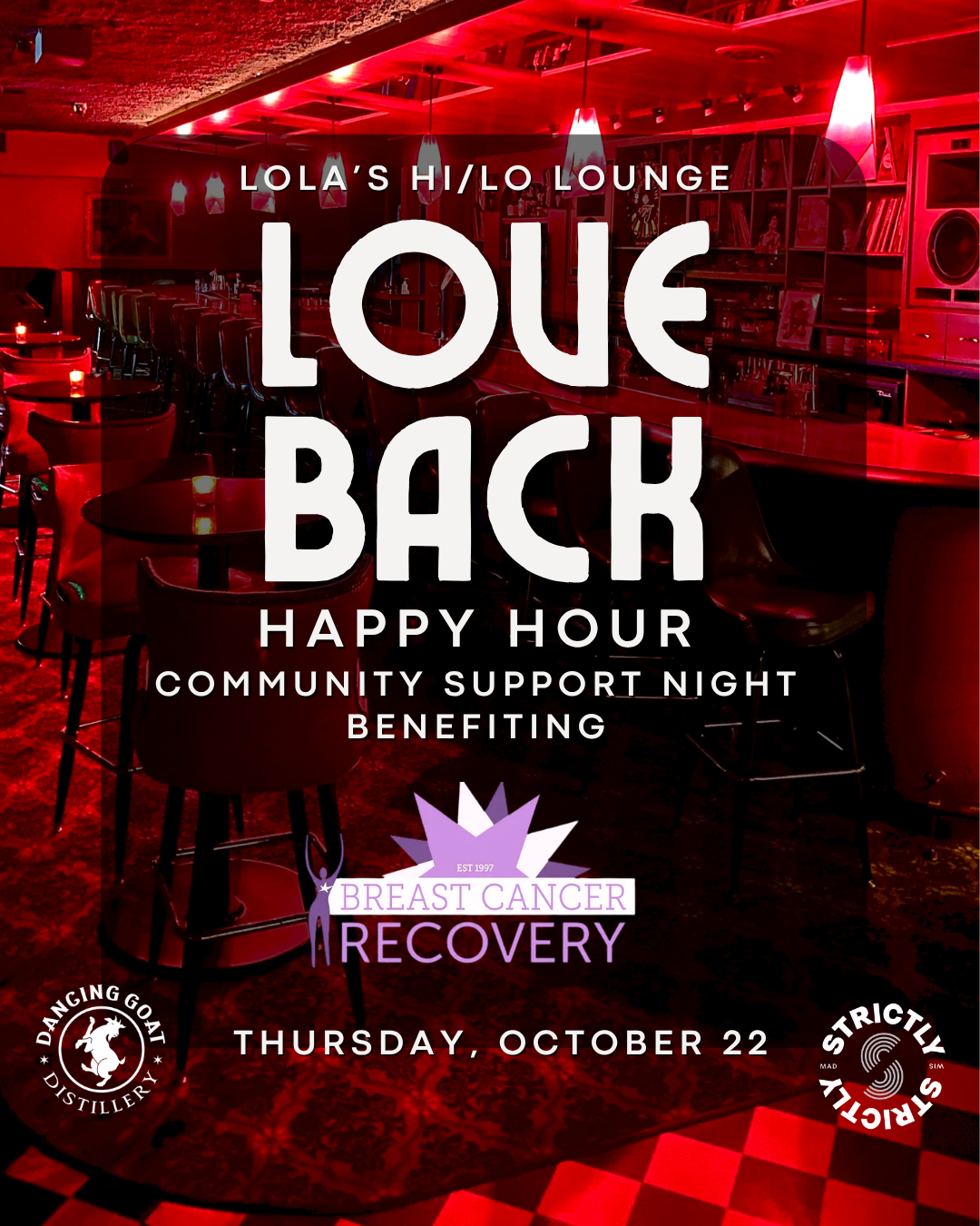 LOVE BACK: Happy Hour Benefit for BREAST CANCER RECOVERY