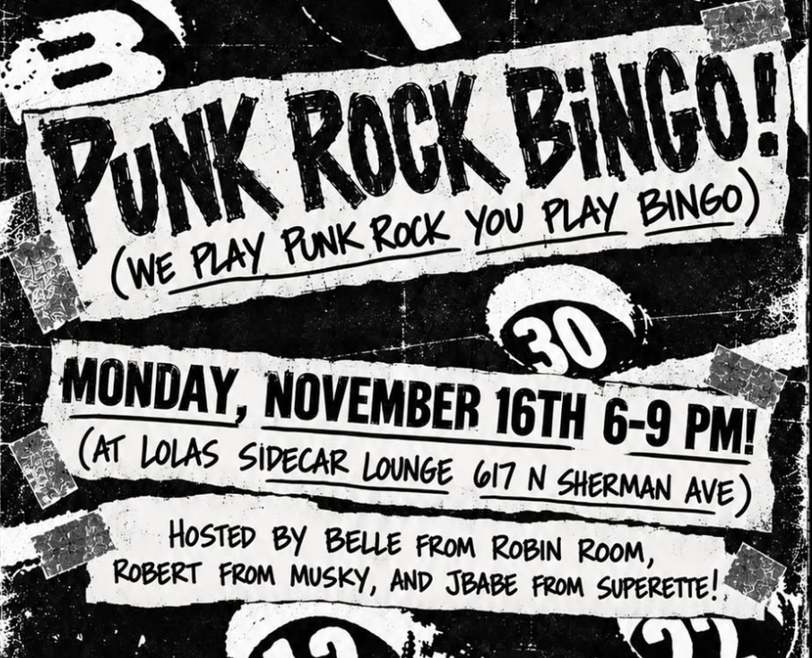 PUNK ROCK BINGO - SIDECAR LOUNGE