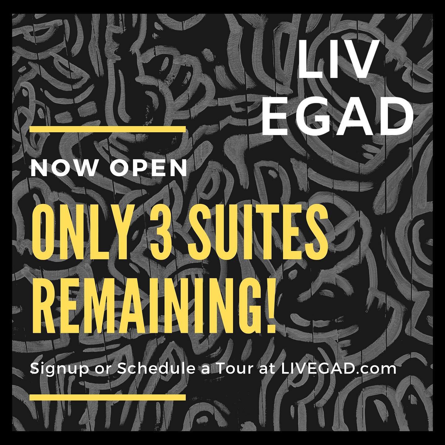 3 ground floor suites remaining! Visit us at LIVEGAD.com to signup or schedule a tour! #privateoffice #coworkingspace #EGAD