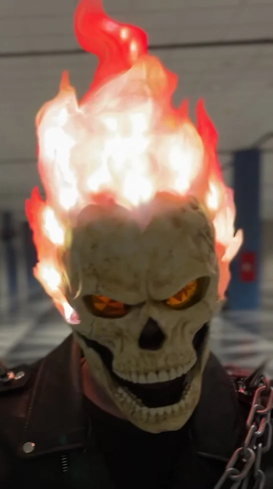 セキュリティ・セーフティ Ghost Rider Helmet HJC 2017 IS-17 Deadpool and FG-17 Ghost Rider Motorcycle