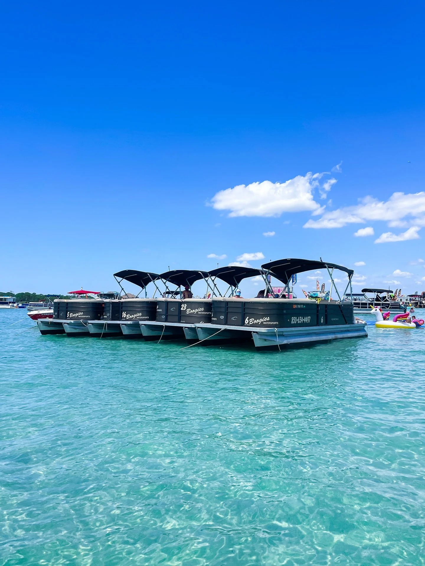 🤔🦀🏝️ Ready for @Crab_Island domination?!

🚤🚤🚤 Our pontoon boat lineup is stacked and ready &mdash; perfect for big crews, small crews, and everyone in between.&nbsp;

👥👥👥 Skip the steering if you want, our captains will handle it all while y