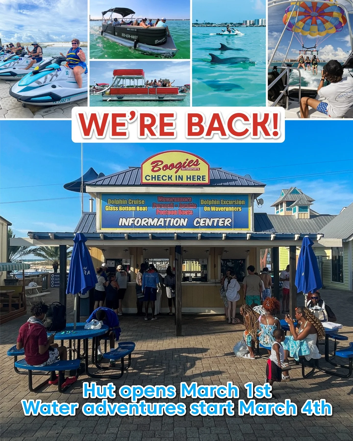 ⌛ The wait is over.

🏠 Our hut reopens March 1, and adventures officially resume March 4.

🚢🐬🦀🏝️🌅 Sun, waves, dolphins, and that first throttle of the season &mdash; it&rsquo;s all coming back.

😎🤙🏻🌊 Book now and be first in line!

🌐 Book 