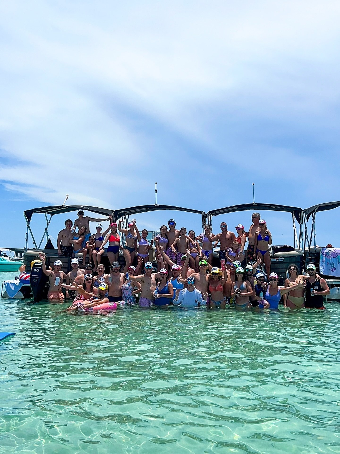 🤔 Family reunion math problem:

🚤 Step 1: Count everyone on the pontoon.
🚤 Step 2: Realize you missed someone.
🚤 Step 3: Start over.

😎🤙🏻🌊 Good thing Boogies has the largest pontoon fleet in Destin, because when Uncle Bob finally decides to s