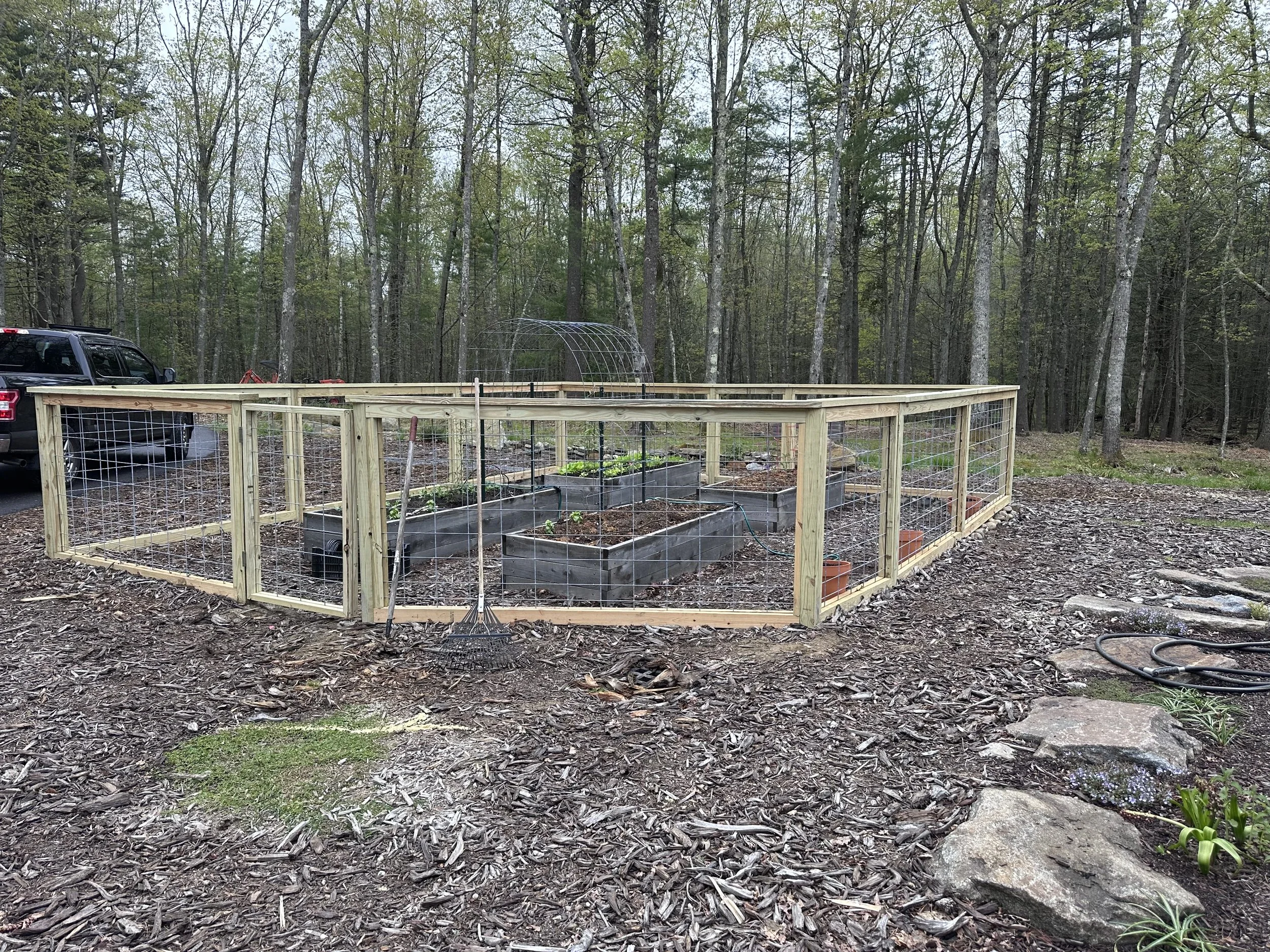 We built a really nice fence to keep out the critters!
