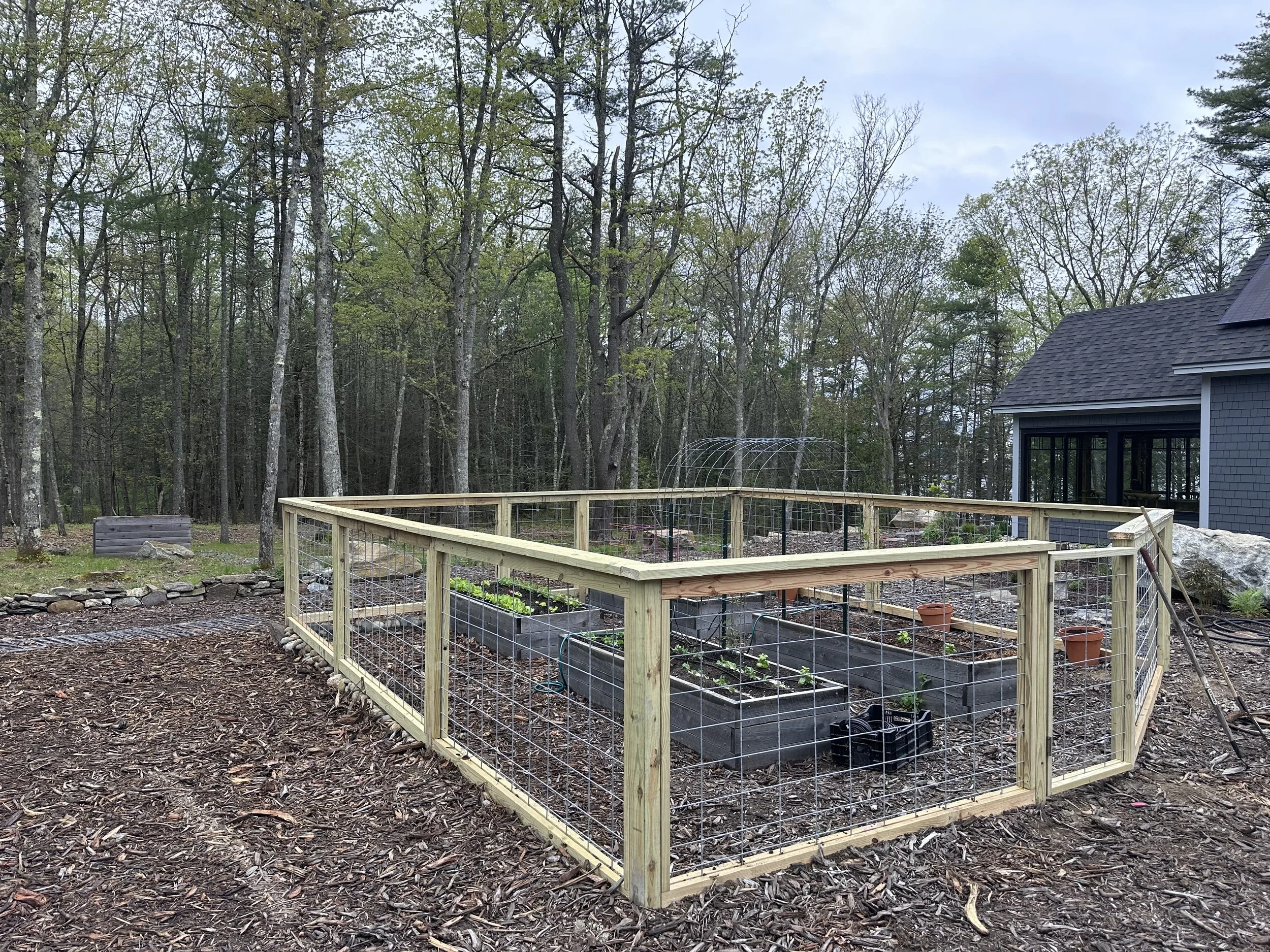 We built a really nice fence to keep out the critters!
