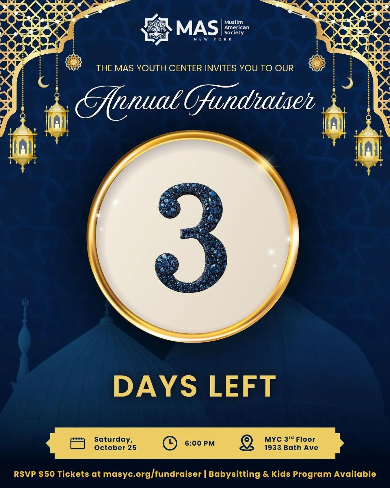 π¨ 3 DAYS LEFT!
Join on us at the MAS Youth Center Annual Fundraiser on Saturday, October 25 for a night that will build, uplift, and invest in the next generation.
Your support will help us open the Sisters’ Entrance and fund a full-time MSA l