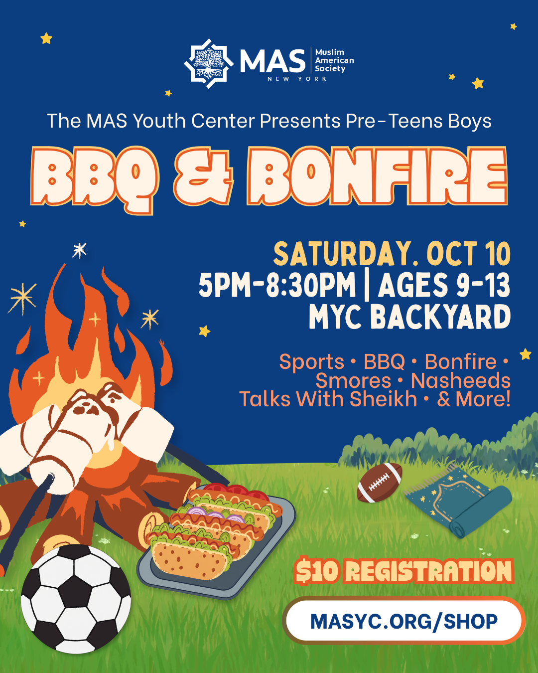 Pre-Teen Boys BBQ & Bonfire
