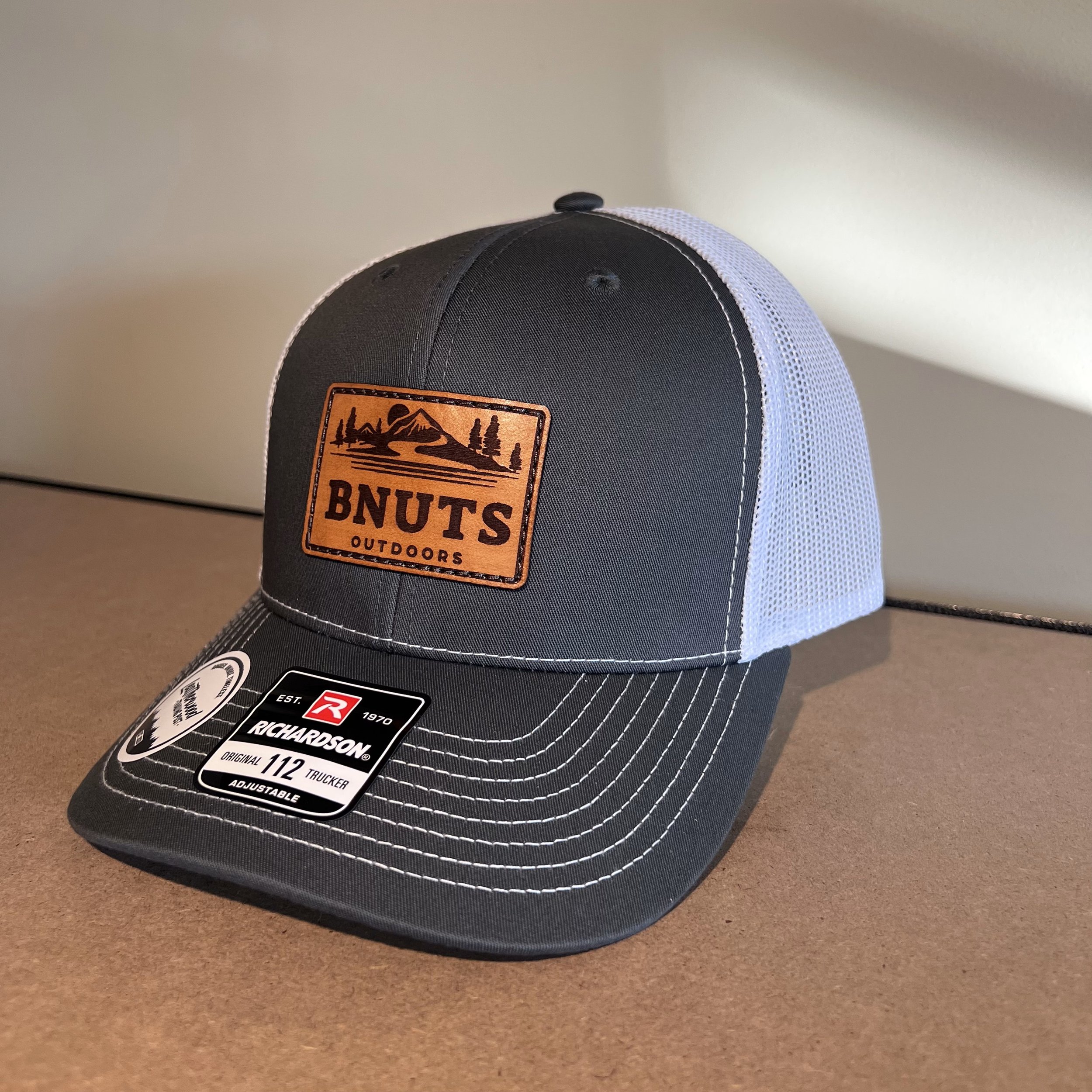 Leather Patch - Charcoal/ White / OSFM