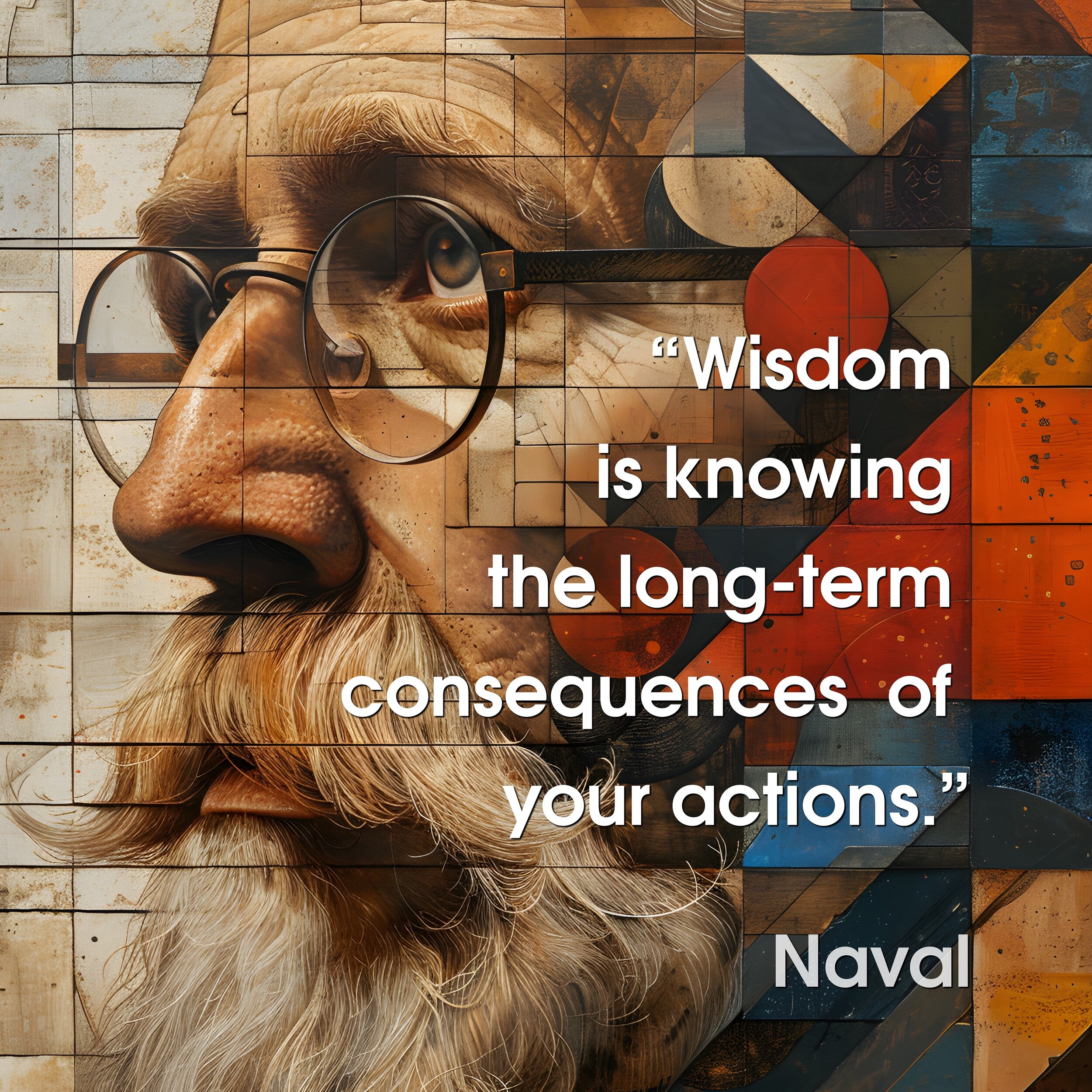 wisdom.

Now available as big wall art. Shop now 
https://designofperception.com/wall-arts/p/wisdom-framed-poster

#bigwallart #aiart #wisdom #quotes #naval