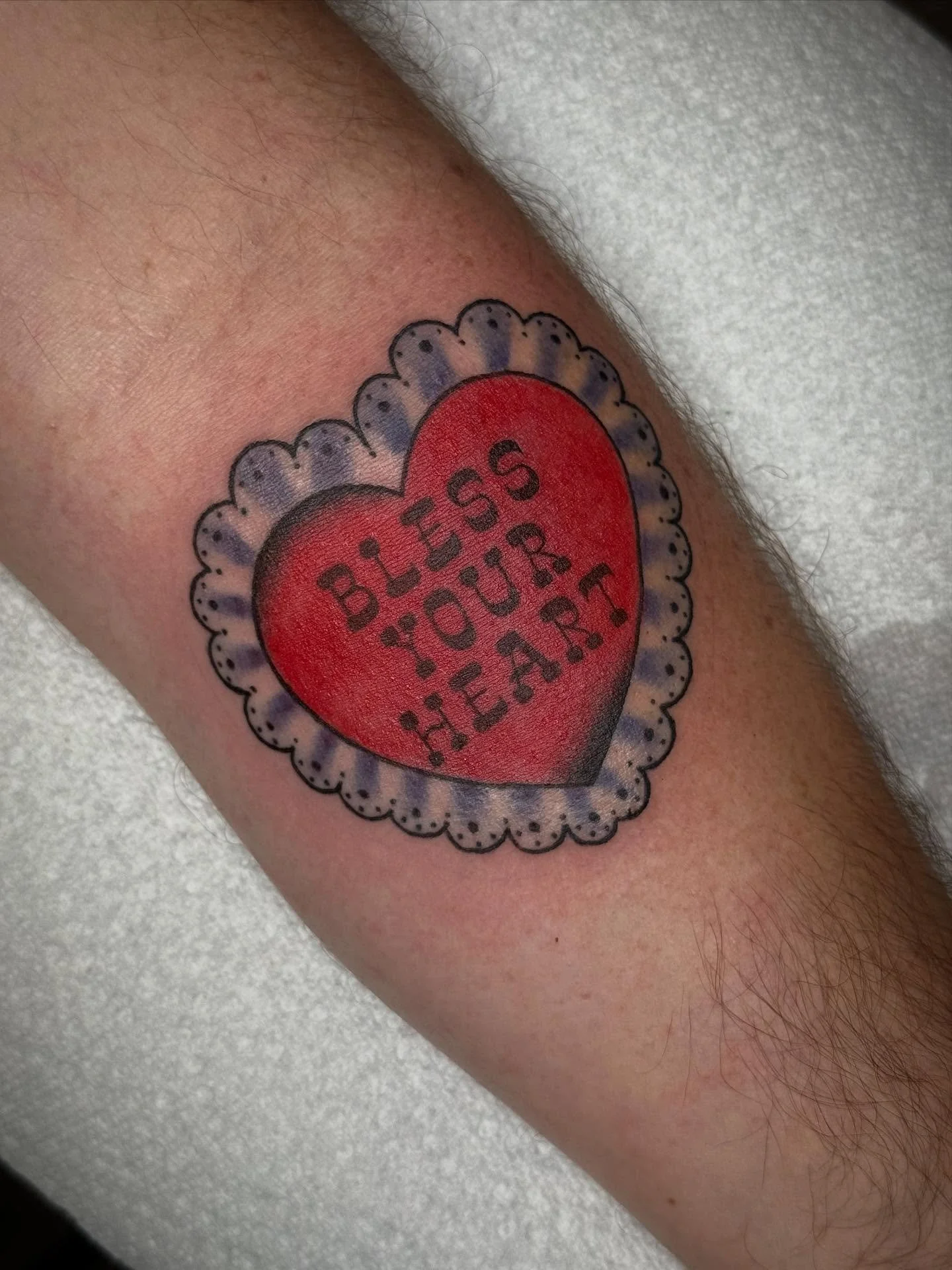 Bless your heart ❤️ #traditionaltattoos #tattooartistaustin #blessyourheart