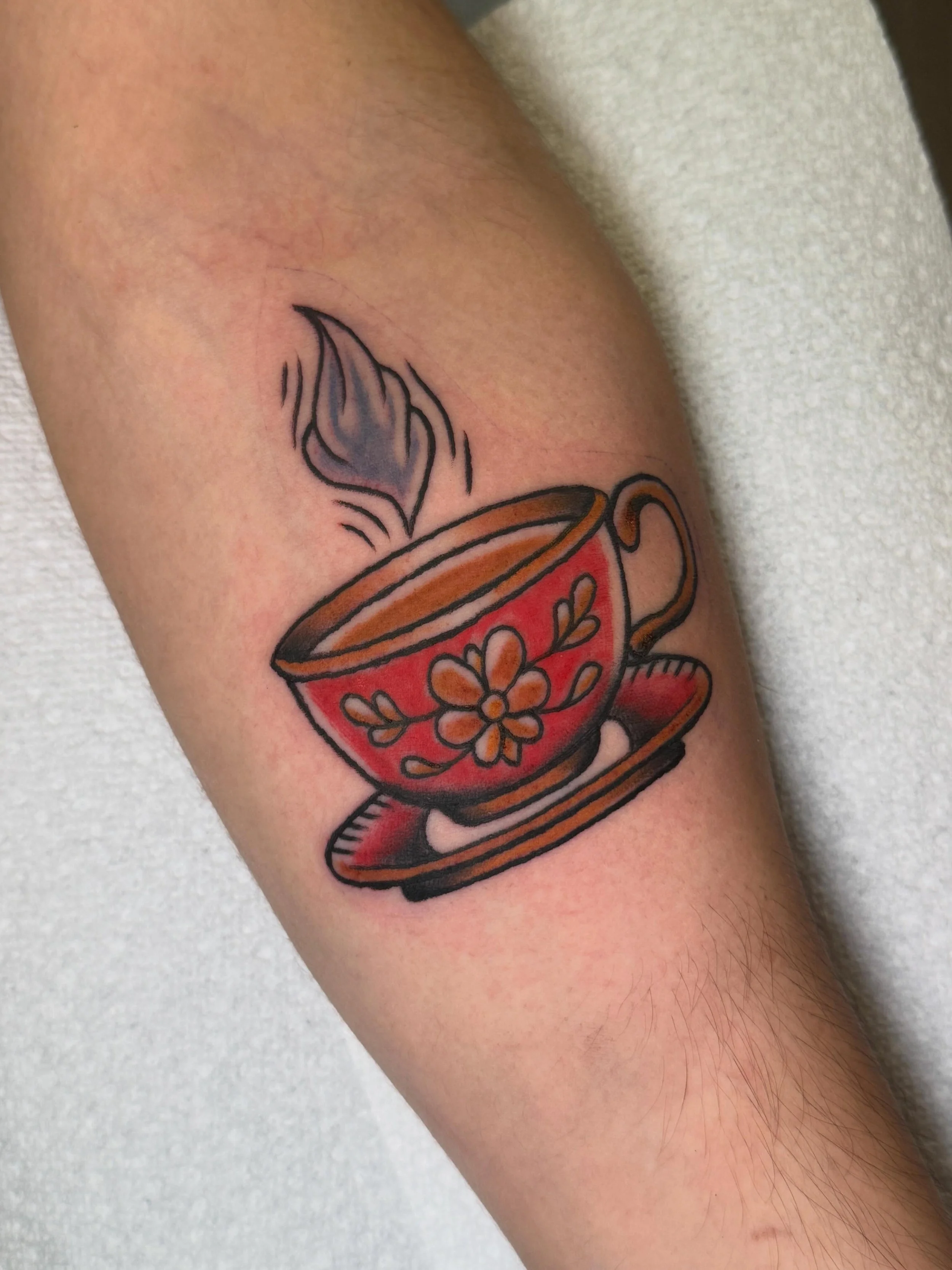 Cute lil tea cup 💕#tattoo #traditionaltattooflash #tattooartistaustin
