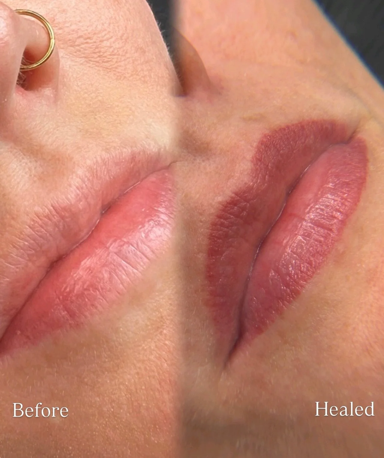 Where we started V healed lip blush using Rose+Raspberry by @hanafycolourspigments.

Thankful for my sweet friends who let me tattoo their faces 💗. Obsessed with you @franksinspace!! #614 #614lipblush #ohiolipblush