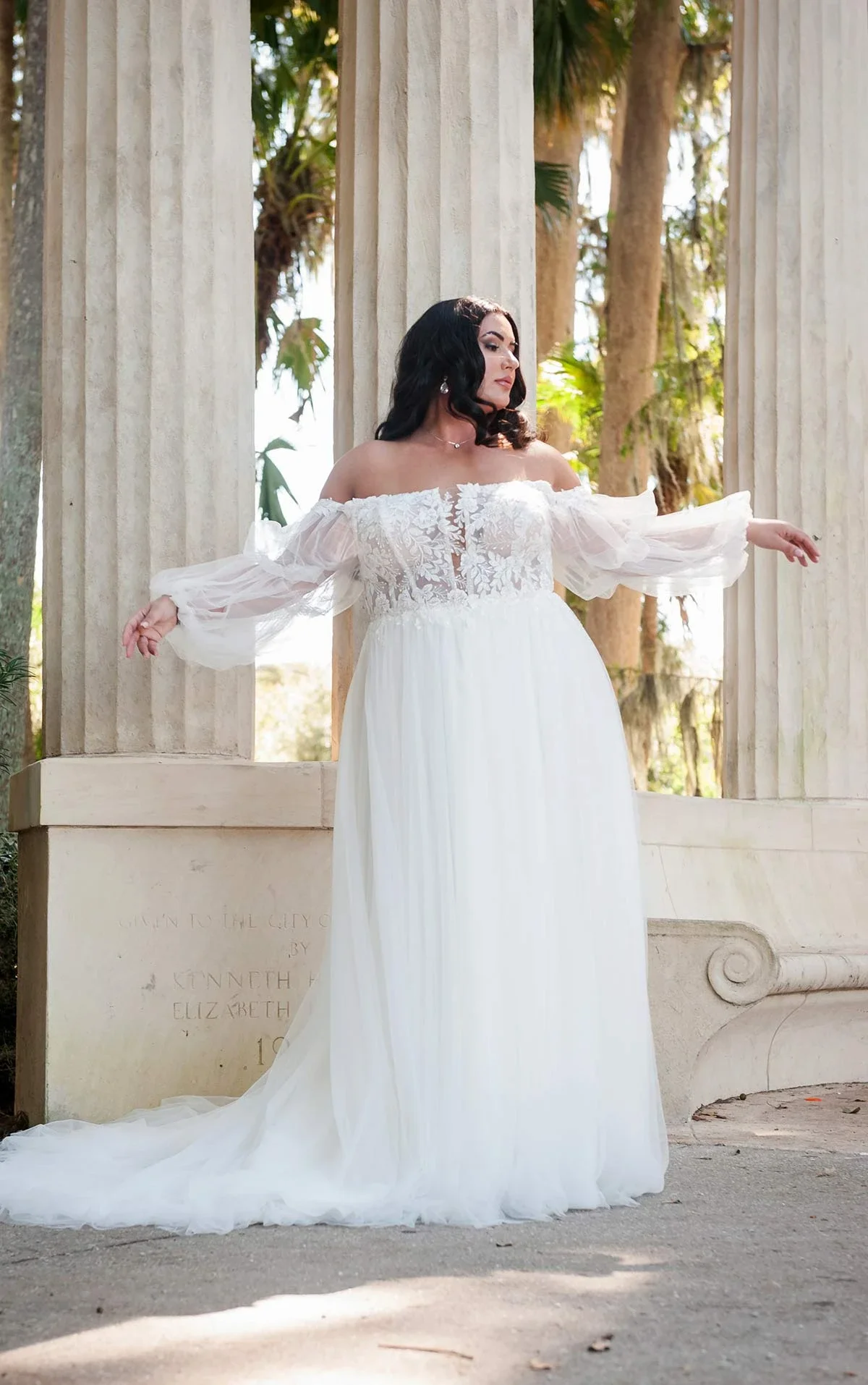 Stella York 7573 - A-line wedding dress with ethereal tulle and lace