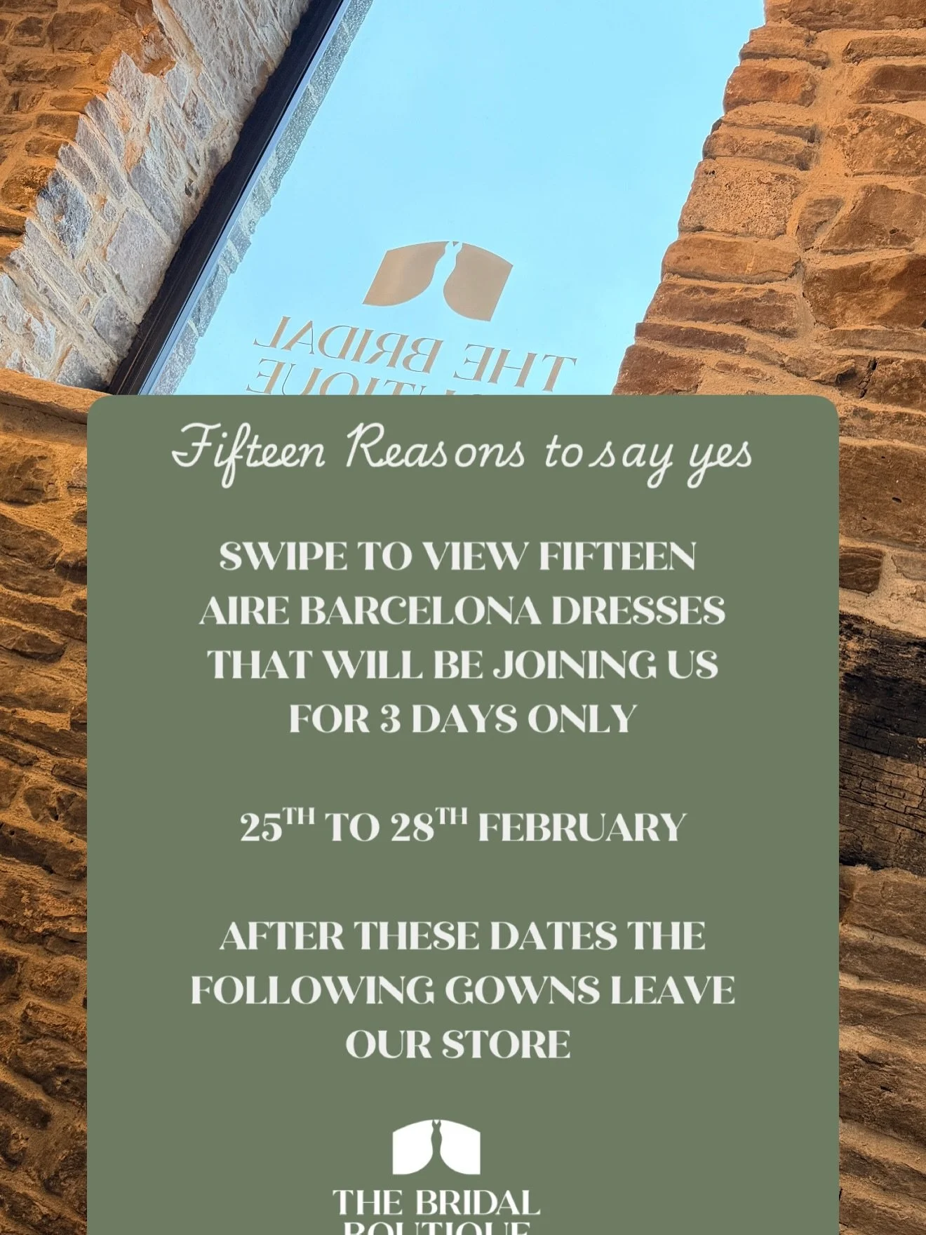 We're beyond thrilled to introduce fifteen exquisite gowns from Aire Barcelona at The Bridal Boutique, available exclusively from Wed 25th February until Saturday 28th February! Don't miss your chance to try on these stunning designs before they're g