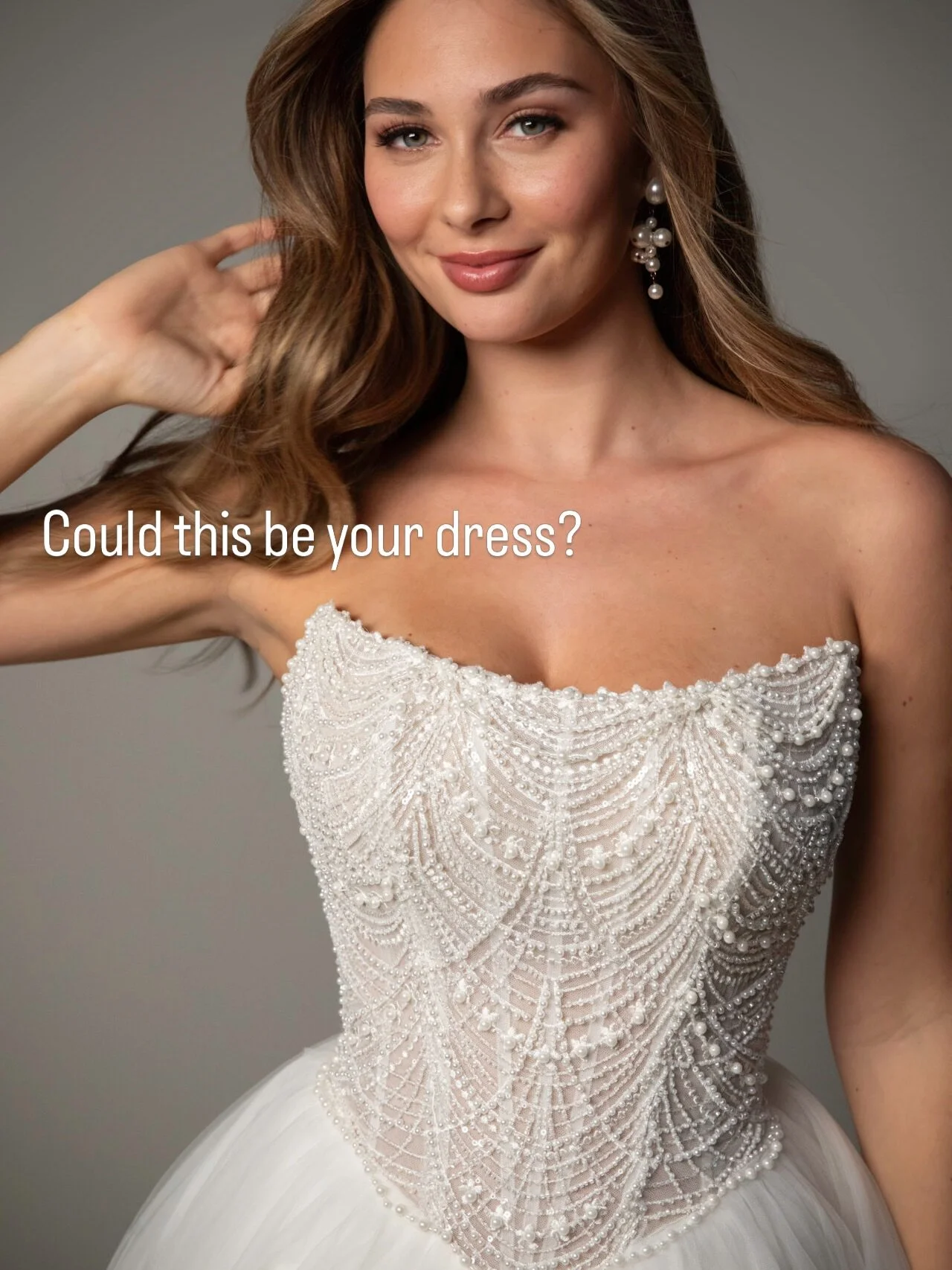 NEW @missstellayork Breathtaking wedding dress with Pearl beaded structured bodice and a floating skirt that will glide with you 🤩

Your appointment 📅 is waiting!! 

#bridalboutiquecrickhowell #weddingdressshopping #2027bride #southwaleswedding
