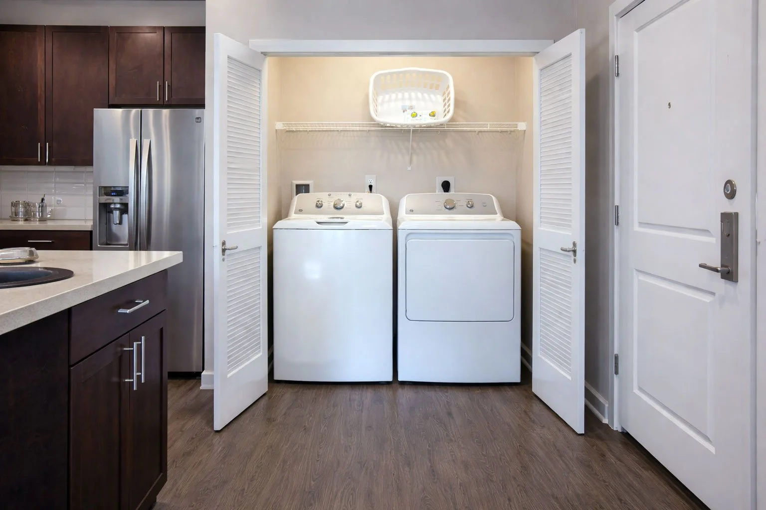 Rented Washer & Dryer setup in an apartment