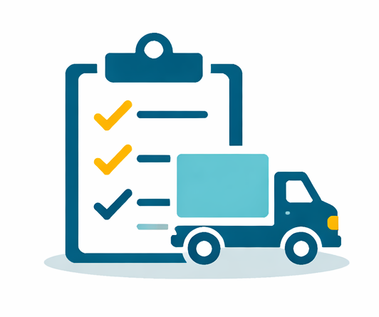 Furniture Options Delivery Truck and Checklist Icon