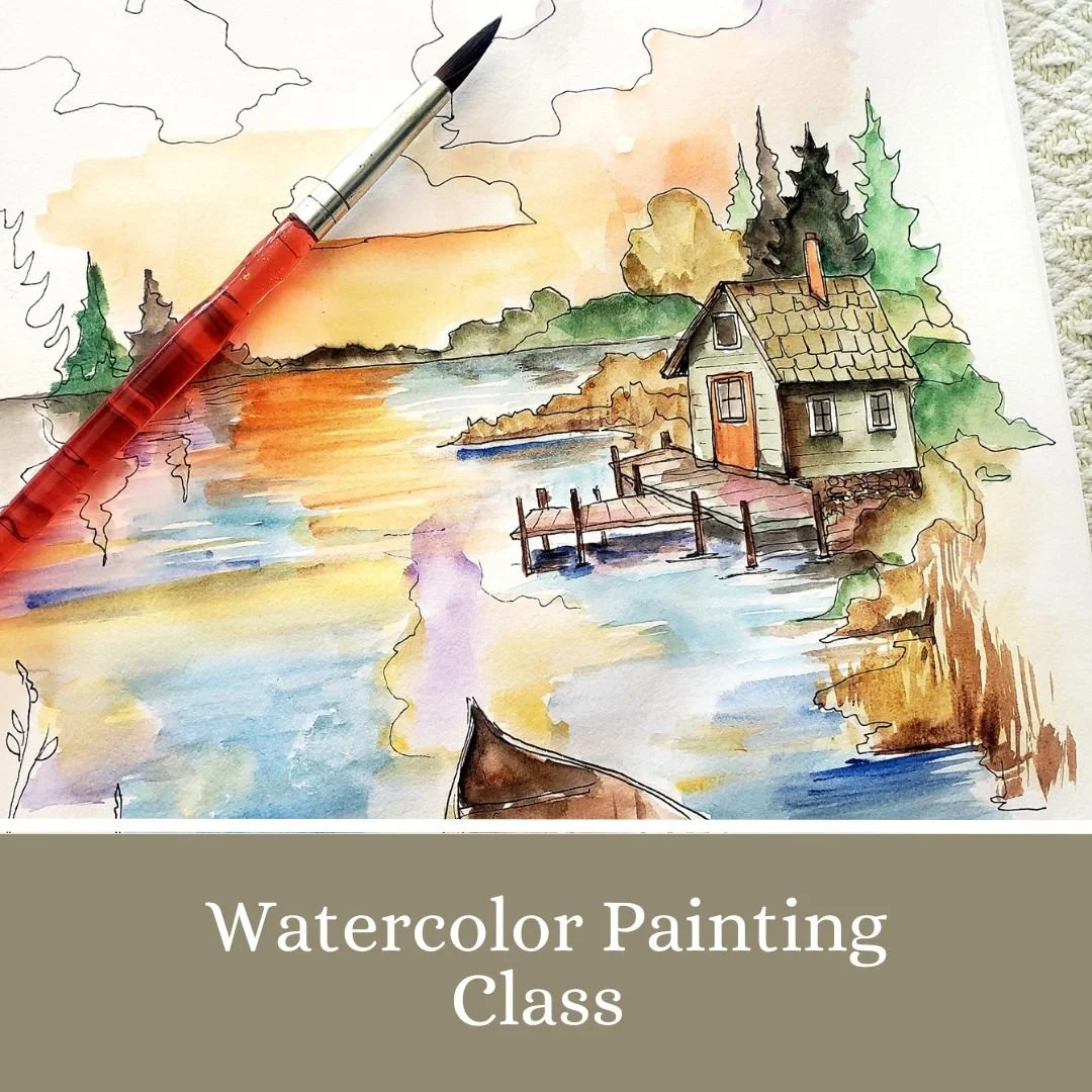 Summer Scene Watercolor Class